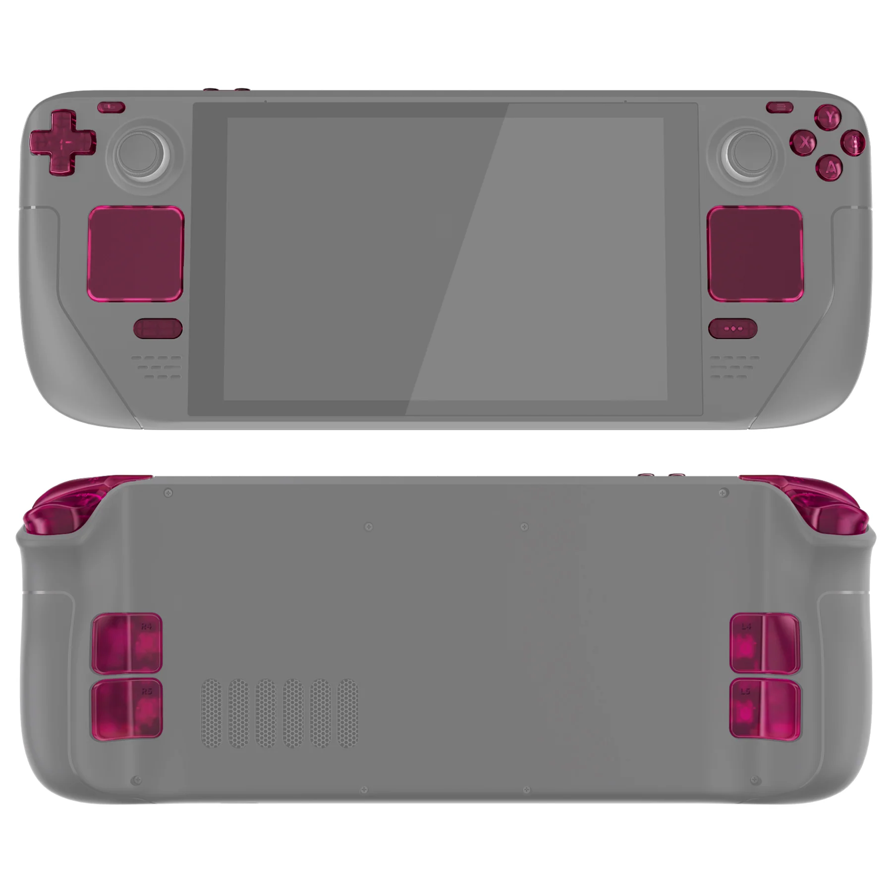 eXtremeRate Replacement Full Set Buttons for Steam Deck LCD - Clear Candy Pink