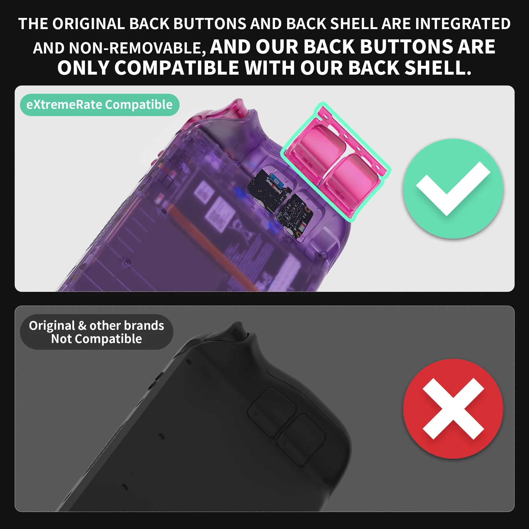 eXtremeRate Replacement Full Set Buttons for Steam Deck LCD - Clear Candy Pink - Image 4