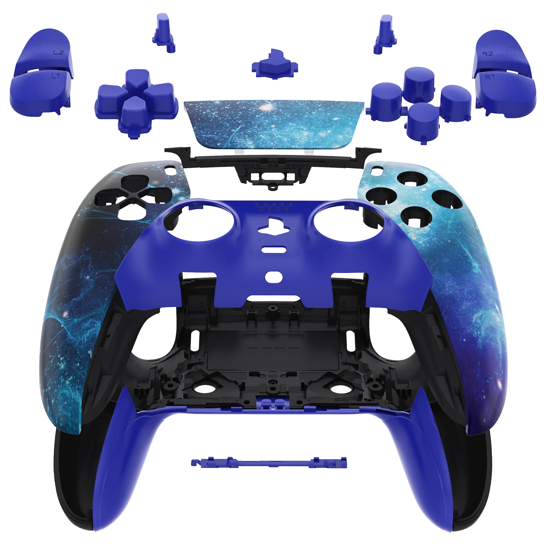 eXtremeRate Replacement Full Set Shells with Buttons Compatible with PS5 Edge Controller - Blue Nebula - Image 3