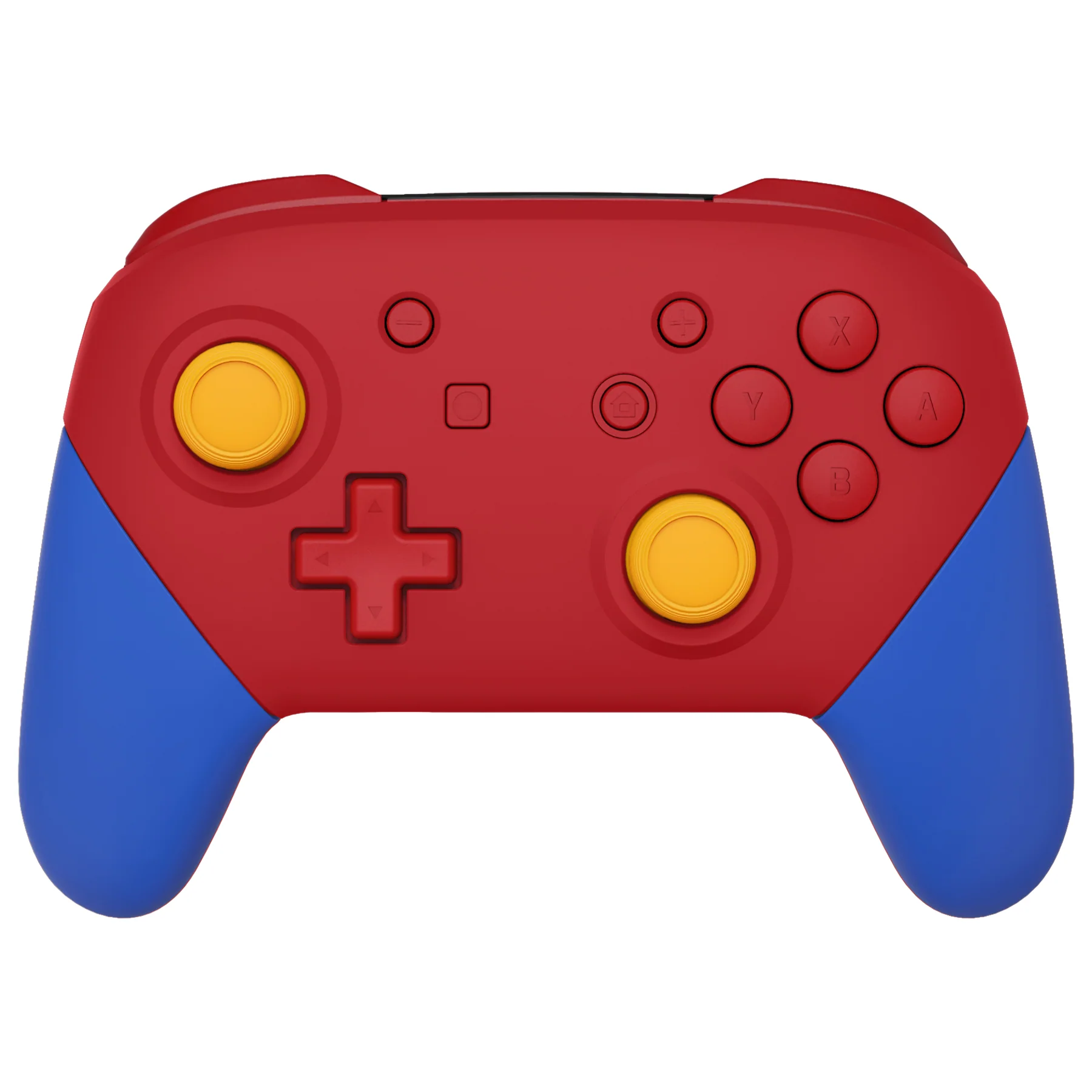eXtremeRate Replacement Full Set Shell Faceplate Backplate Handles for Nintendo Switch Pro - Passion Red & Blue