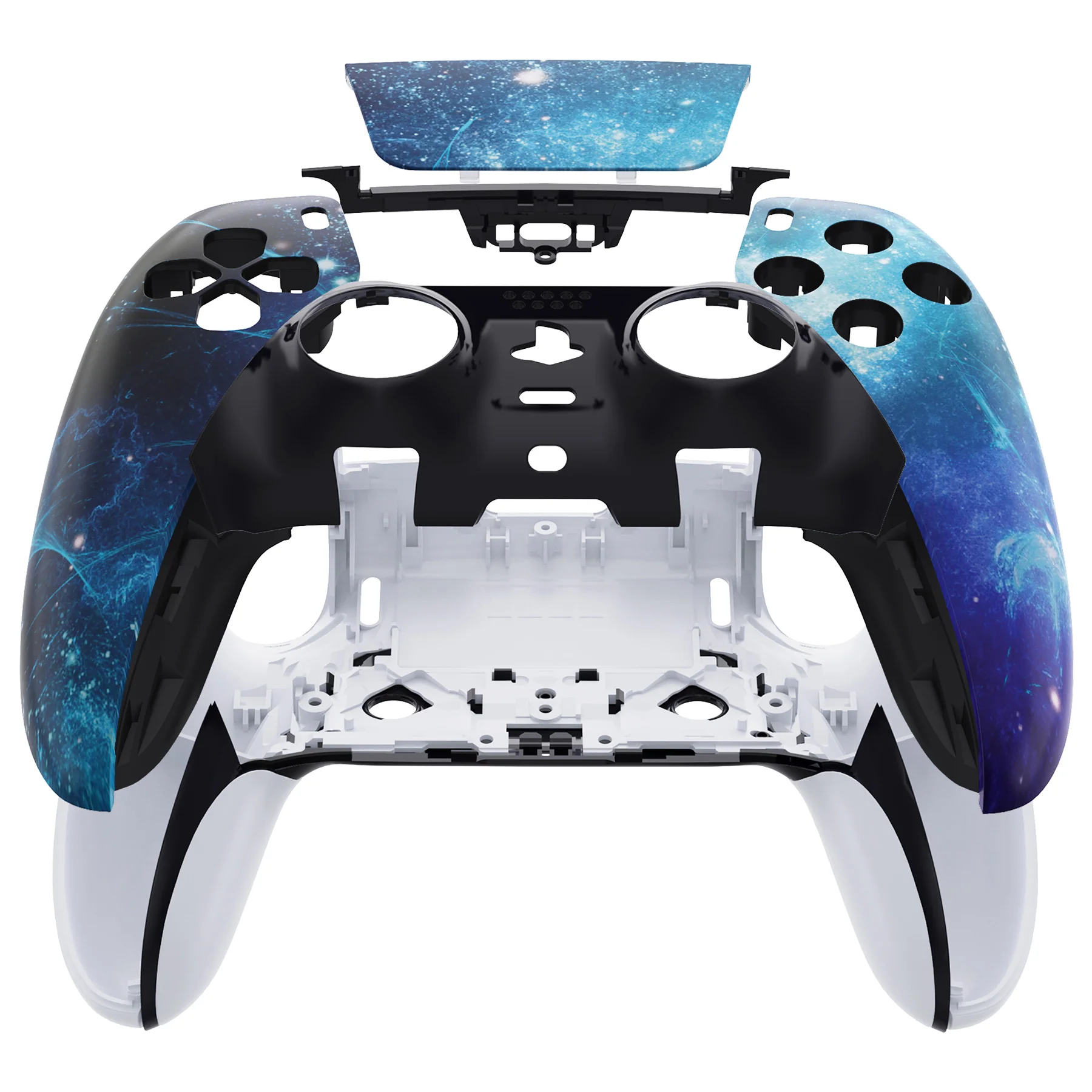 eXtremeRate Replacement Left Right Front Housing Shell with Touchpad Compatible with PS5 Edge Controller - Blue Nebula - Image 2