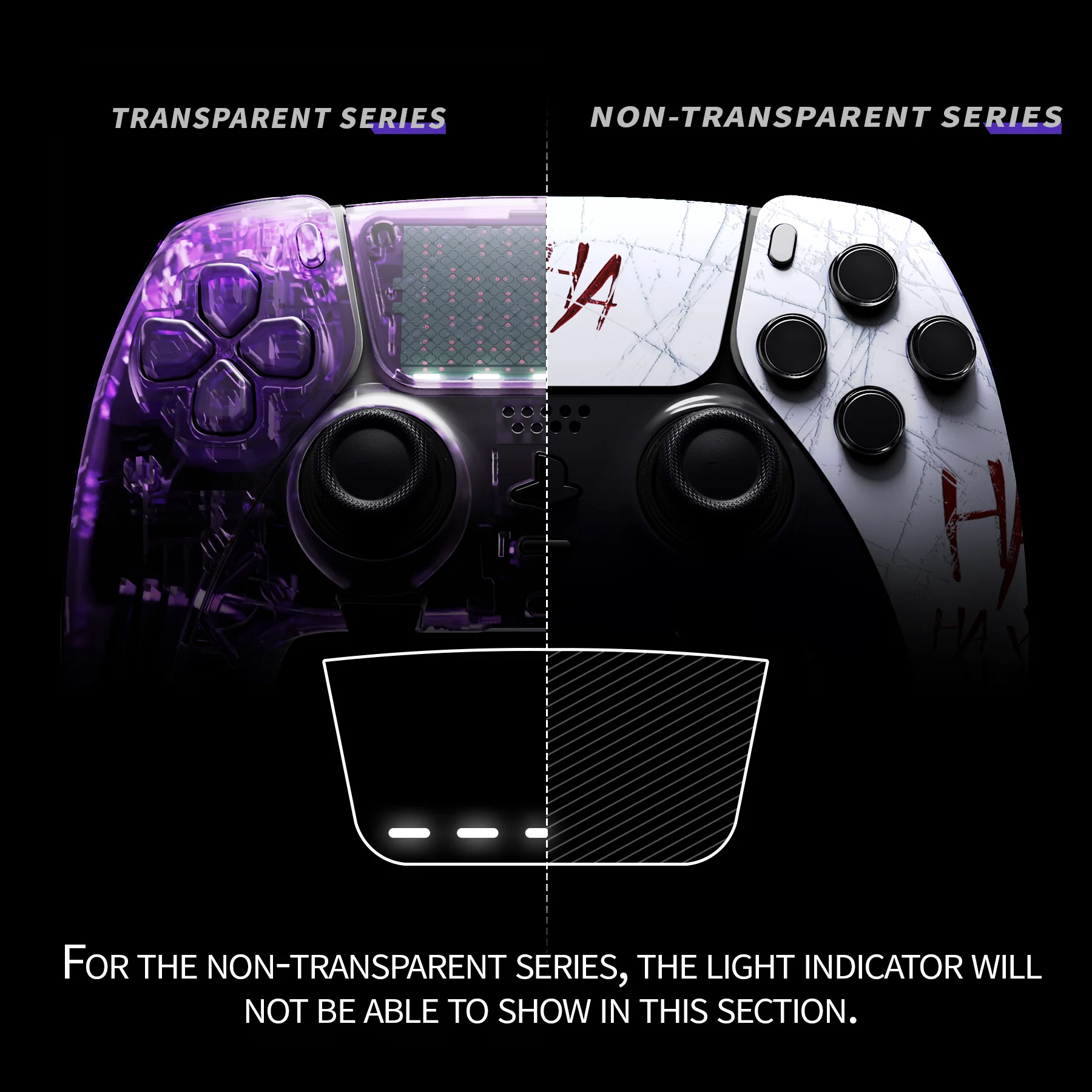 eXtremeRate Replacement Left Right Front Housing Shell with Touchpad Compatible with PS5 Edge Controller - Clown HAHAHA - Image 3