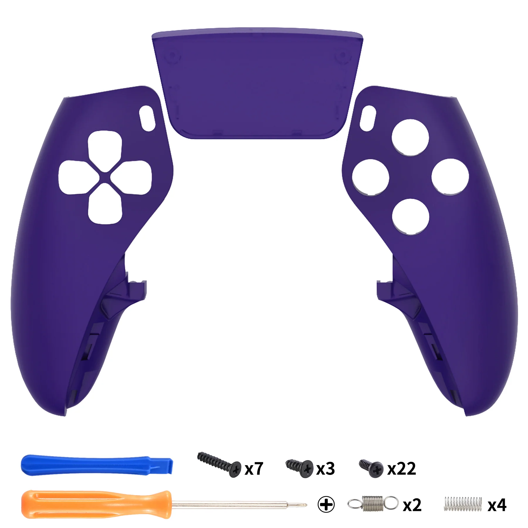 eXtremeRate Replacement Left Right Front Housing Shell with Touchpad Compatible with PS5 Edge Controller - Purple