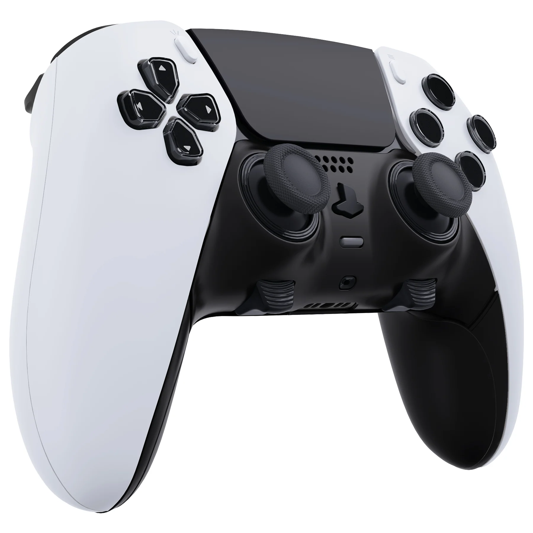 eXtremeRate Replacement Top Bottom Decorative Trim Shell Compatible with PS5 Edge Controller - Black - Image 3