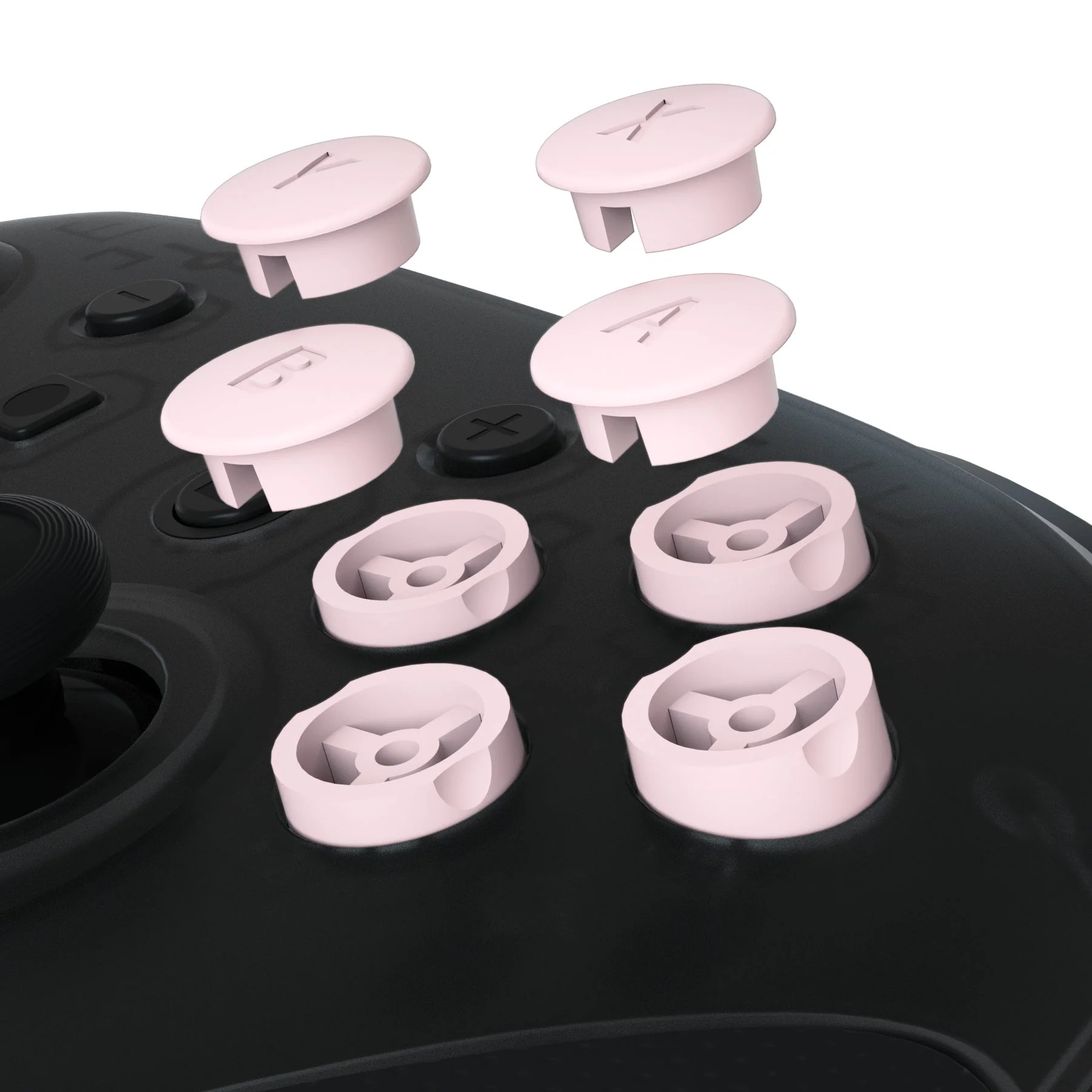 eXtremeRate Replacement Interchangeable ABXY Buttons for Nintendo Switch Pro Controller - Cherry Blossoms Pink