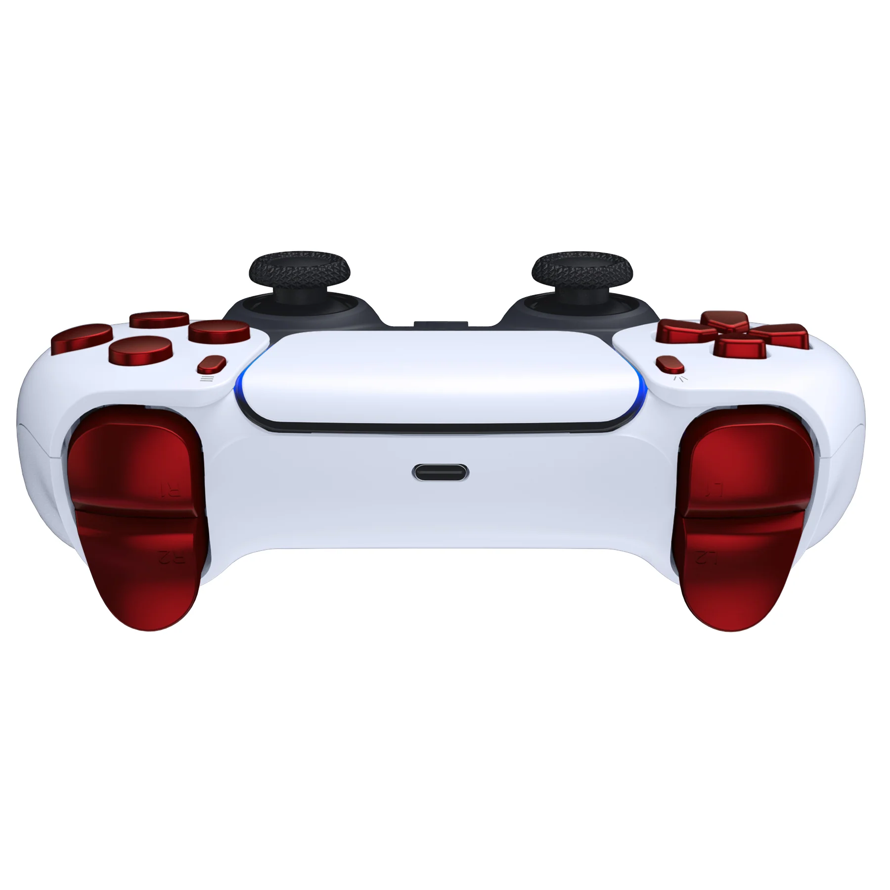 eXtremeRate Replacement Full Set Buttons Compatible with PS5 Controller BDM-030/040/050/060 - Scarlet Red - Image 8