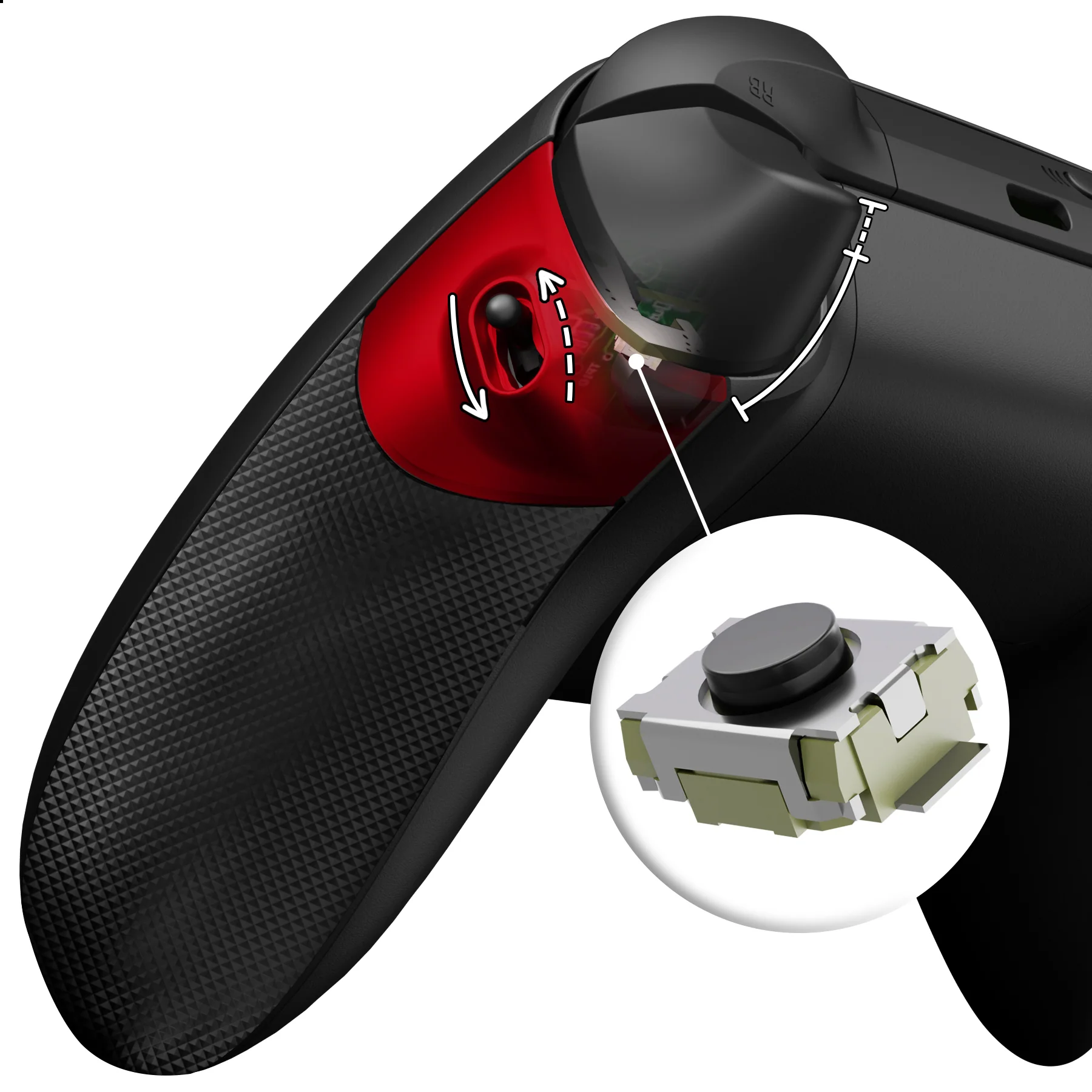 eXtremeRate FLEXOR Clicky Rubberized Side Rails Grips Trigger Stop Kit for Xbox Series X/S Controller & Xbox Core Controller - Scarlet Red