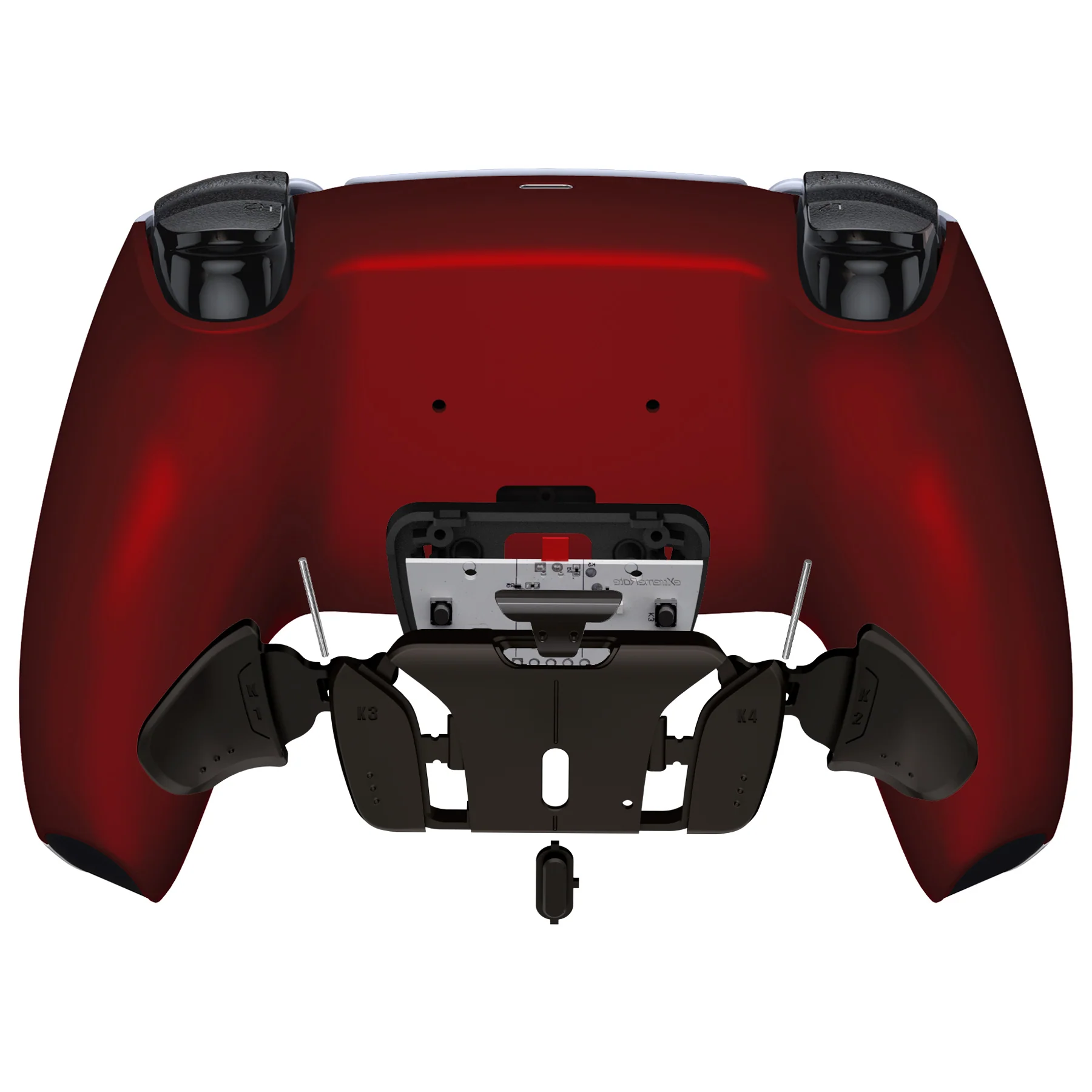 eXtremeRate Black Real Metal Buttons (RMB) Version RISE4 Remap Kit for PS5 Controller BDM-030/040/050 - Scarlet Red - Image 6