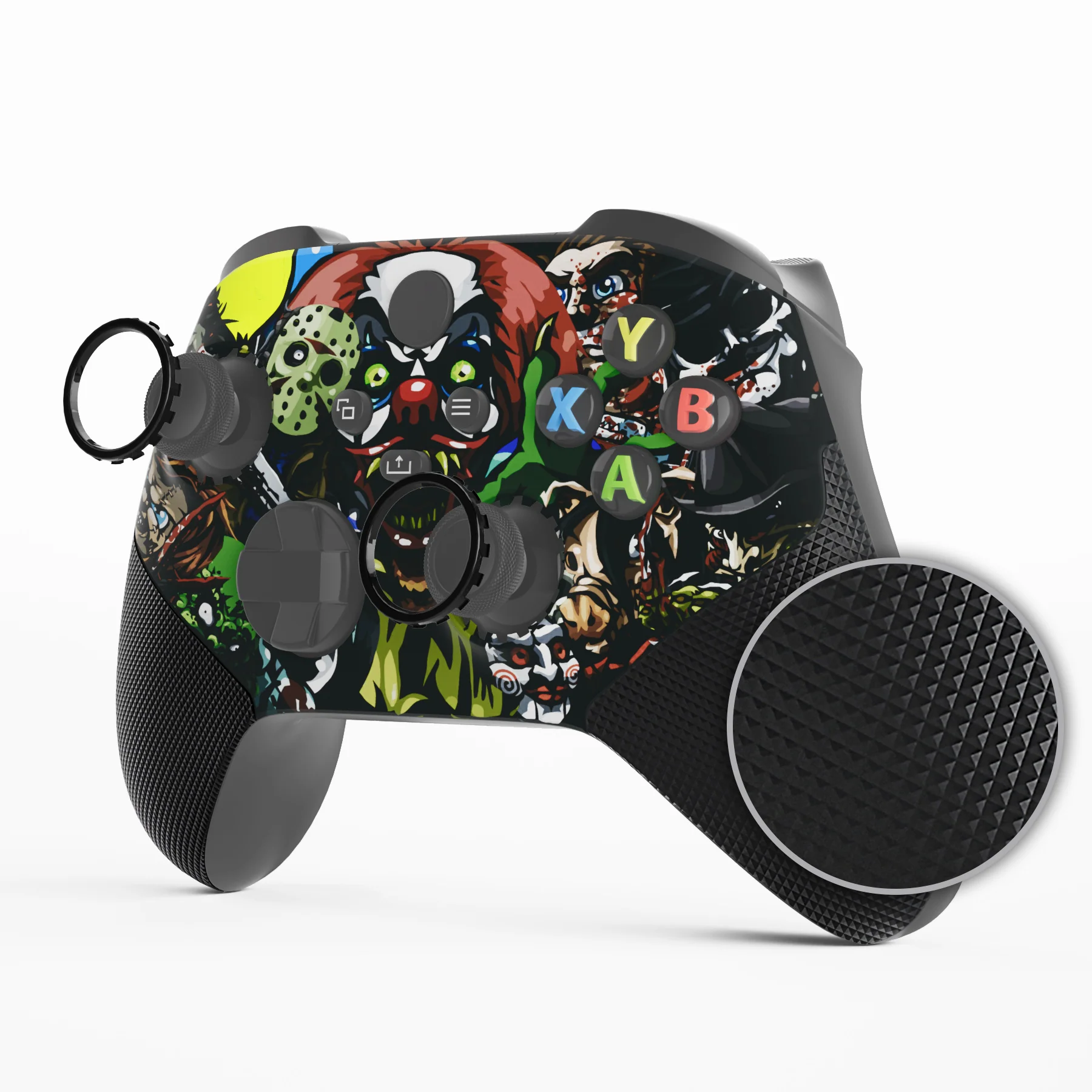 eXtremeRate ASR Version Performance Rubberized Grip Front Housing Shell with Accent Rings for Xbox Series X & S Controller - Scary Party - Image 4