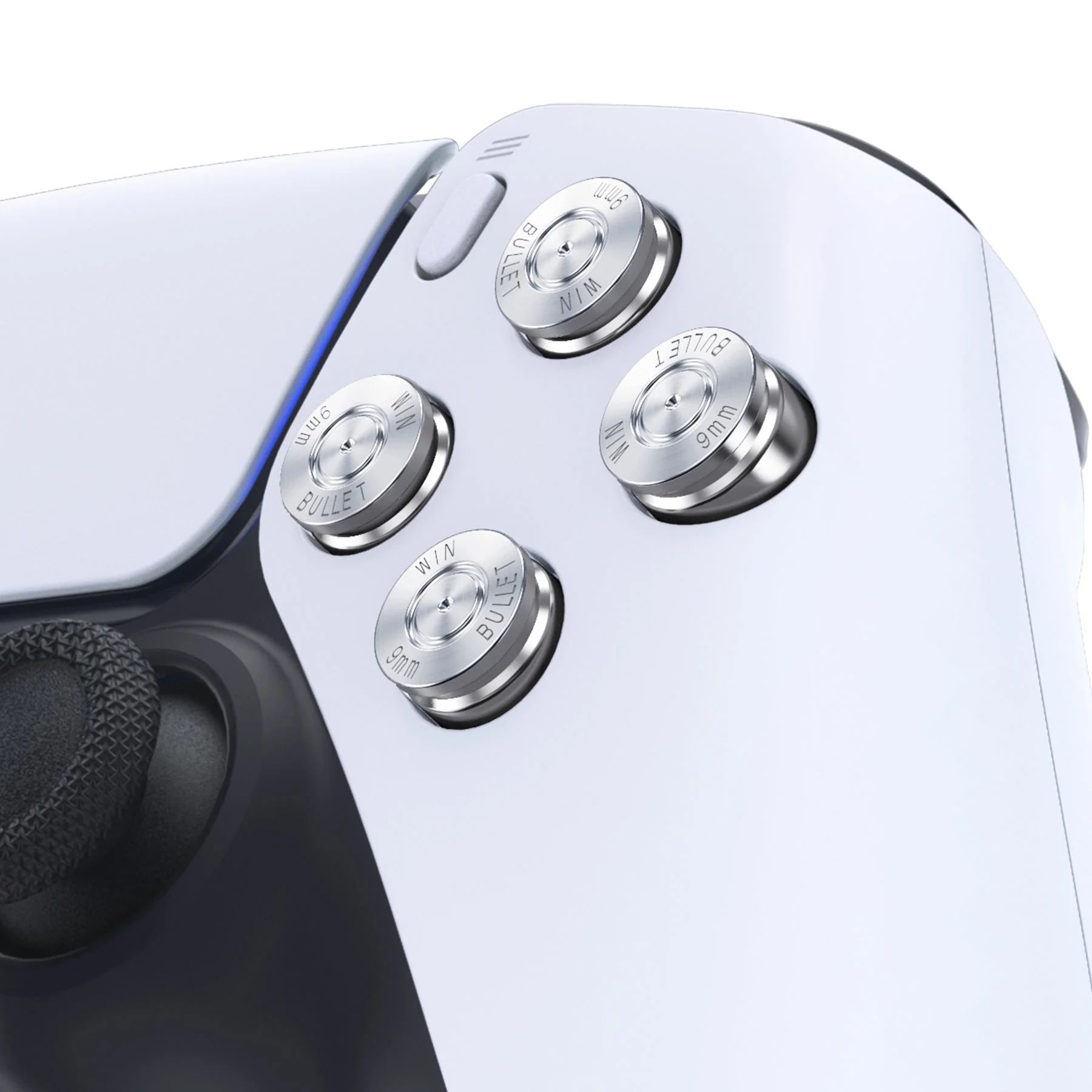 eXtremeRate Replacement Aluminum Metal Dpad ABXY Buttons for PS5 Controller - Silver - Image 4
