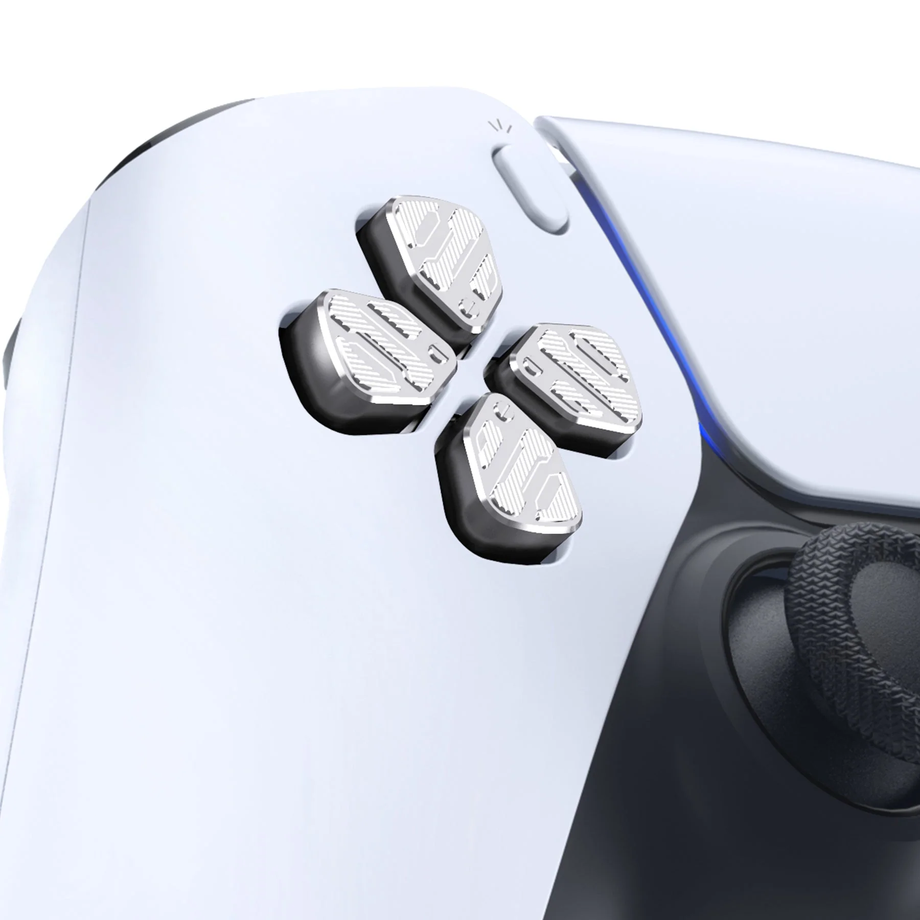 eXtremeRate Replacement Aluminum Metal Dpad ABXY Buttons for PS5 Controller - Silver - Image 5