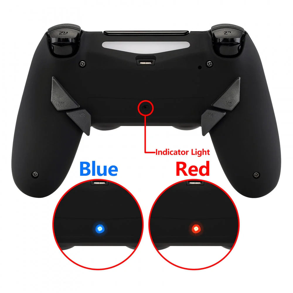 eXtremeRate Dawn Remappable Remap Kit with Redesigned Back Shell & 4 Back Buttons for PS4 Controller JDM 040/050/055 - Black - Image 7