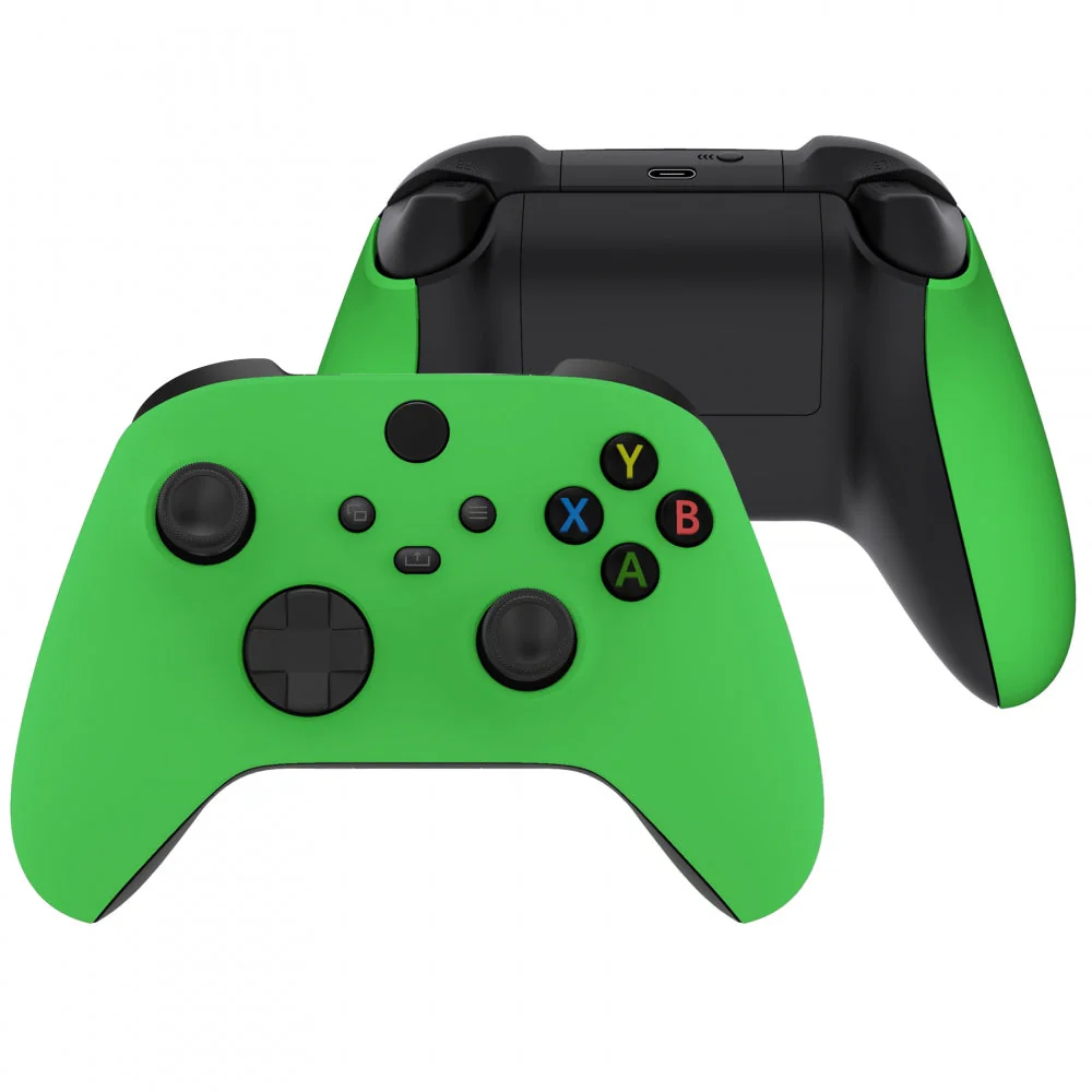 eXtremeRate Replacement Front Housing Shells with Side Rails Panels for Xbox Series X & S Controller - Green
