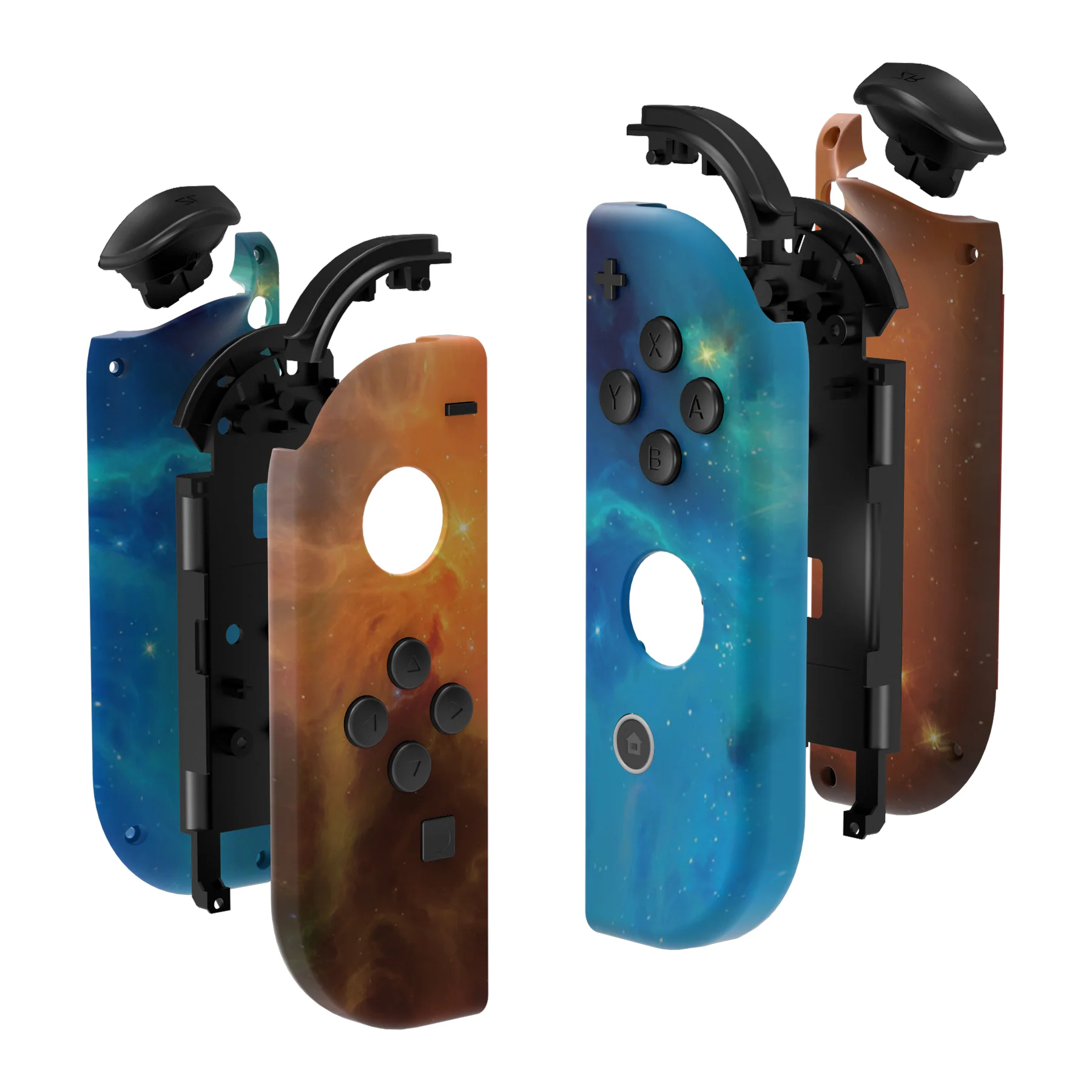 eXtremeRate Replacement Full Set Shell Case with Buttons for Joycon of NS Switch - Gold Star Universe - Image 10