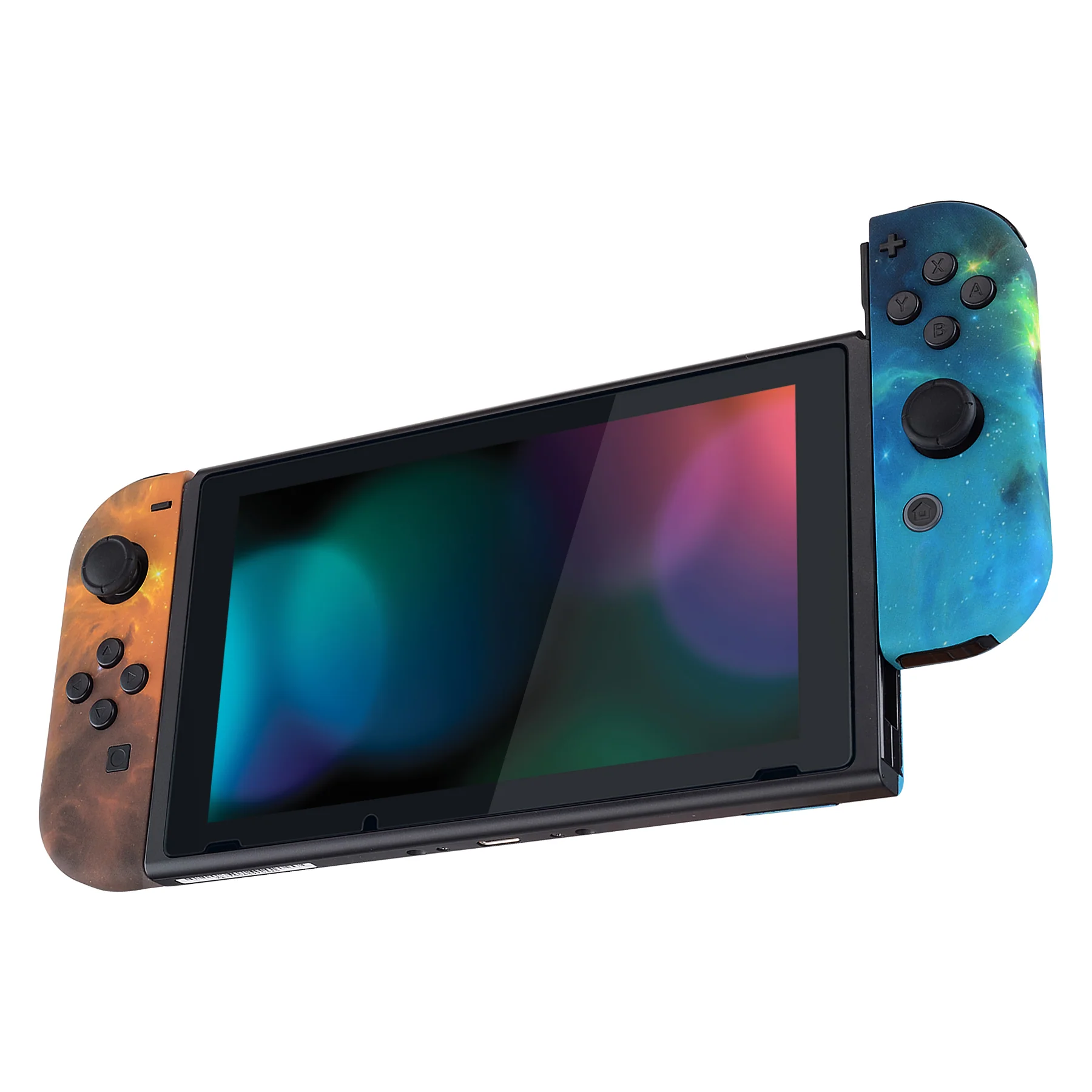 eXtremeRate Replacement Full Set Shell Case with Buttons for Joycon of NS Switch - Gold Star Universe - Image 5