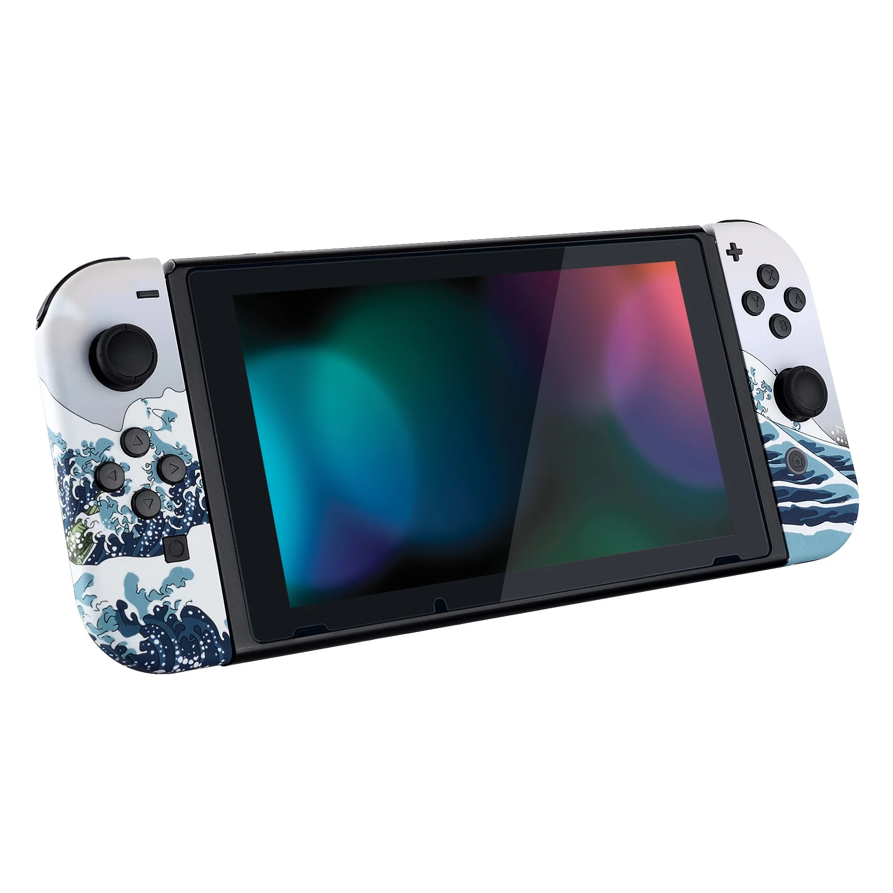 eXtremeRate Replacement Full Set Shells with Buttons for Nintendo Switch - The Great Wave - Image 7