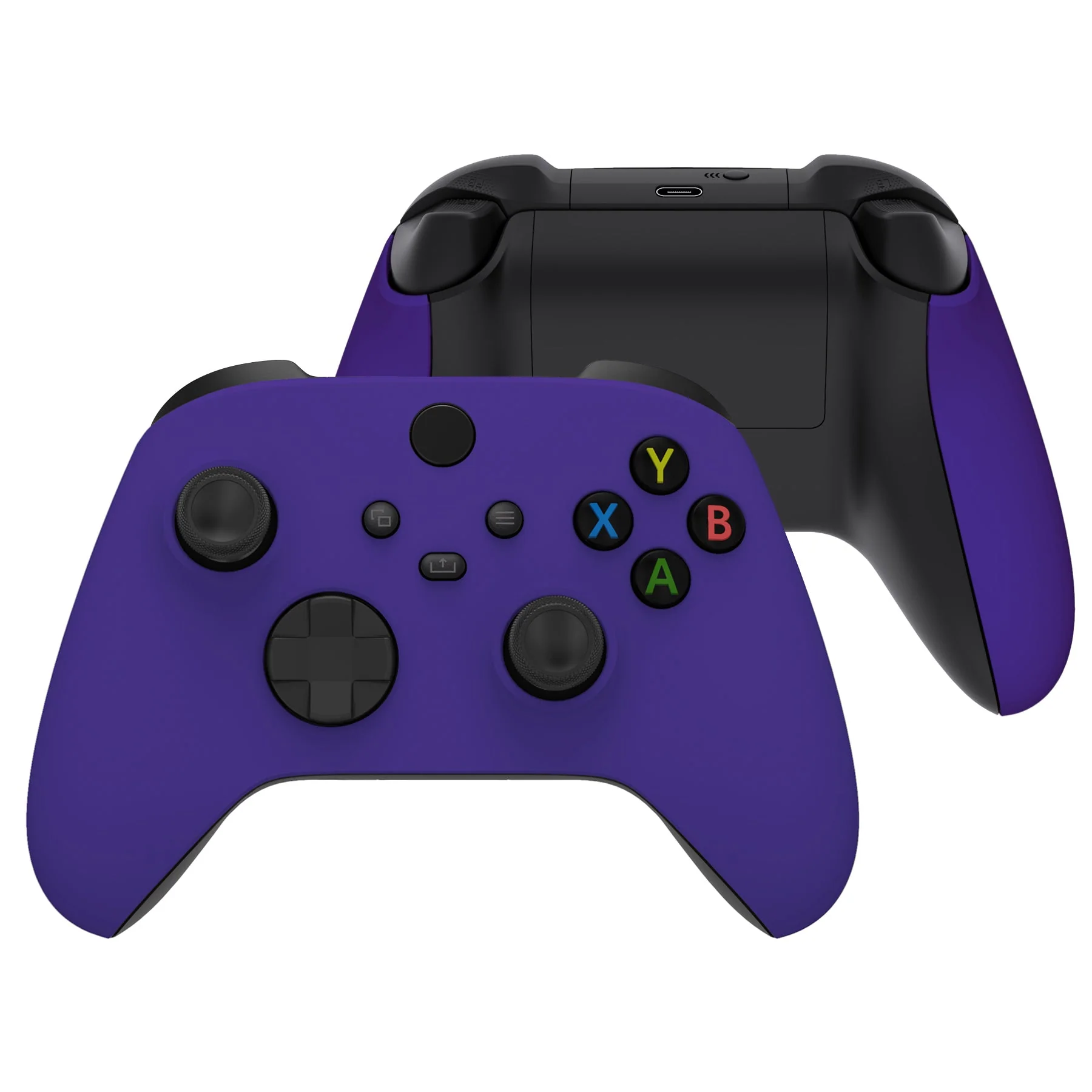 eXtremeRate Replacement Front Housing Shells with Side Rails Panels for Xbox Series X & S Controller - Purple