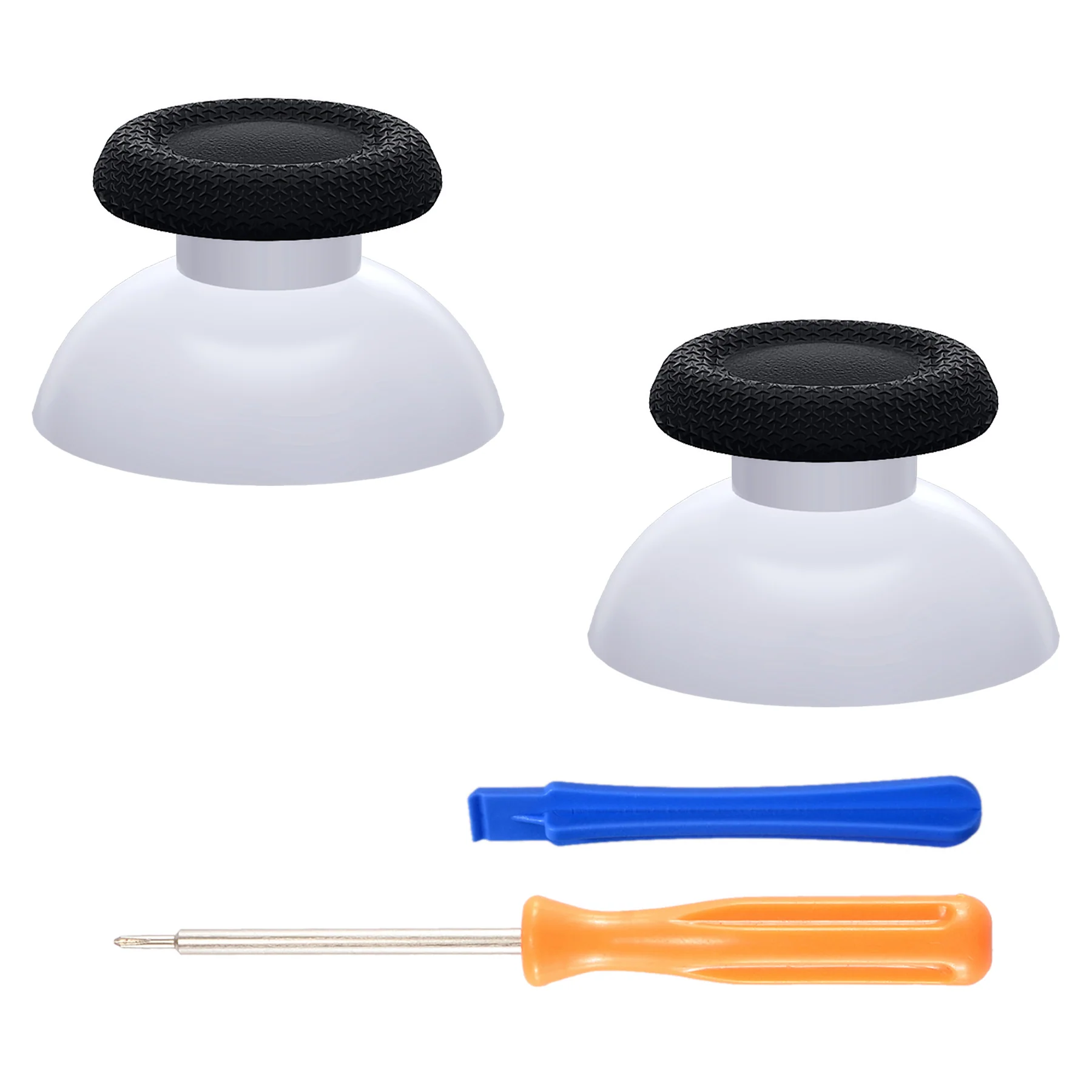 eXtremeRate Replacement Dual-Color Thumbsticks Analog Stick Joystick Compatible with PS5 & PS4 All Model Controller - Solid White & Black