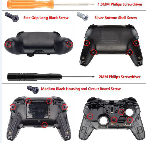 eXtremeRate Replacement Handle Grips for Nintendo Switch Pro Controller - Textured Black - Image 3