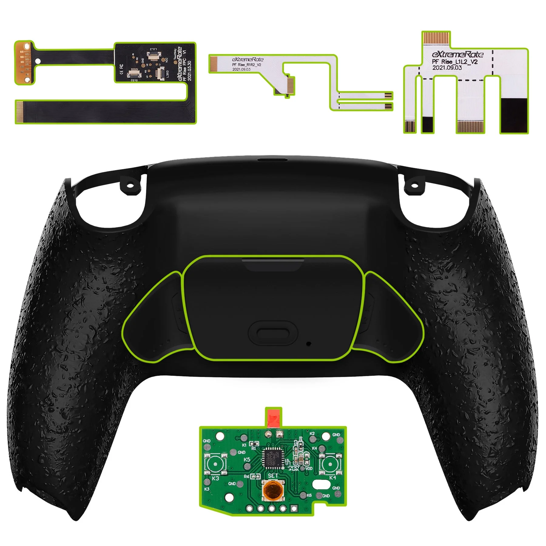 eXtremeRate Remappable Rise 2.0 Remap Kit for PS5 Controller BDM-010 & BDM-020 - Textured Black