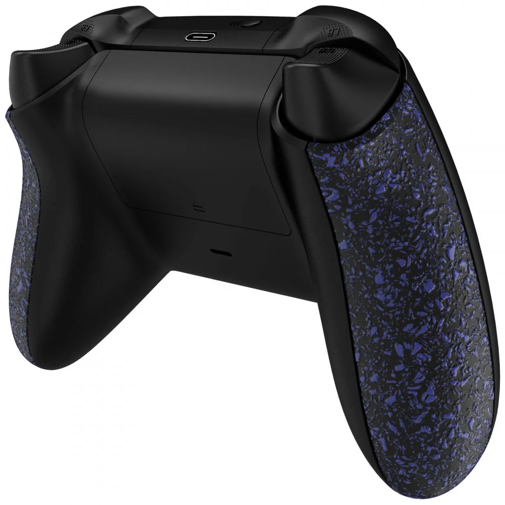eXtremeRate Replacement Non-Slip Side Rails Grip Back Panels for Xbox Series X & S Controller - Textured Purple