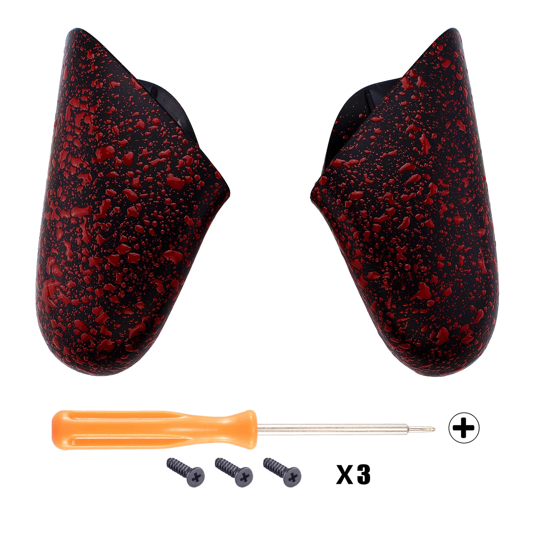 eXtremeRate Replacement Handle Grips for Nintendo Switch Pro Controller - Textured Red - Image 2