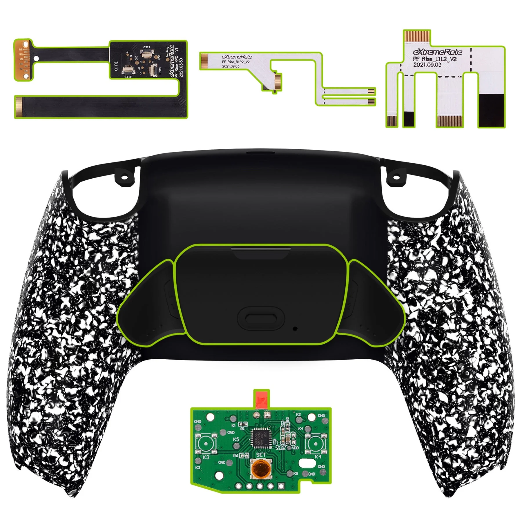 eXtremeRate Remappable Rise 2.0 Remap Kit for PS5 Controller BDM-010 & BDM-020 - Textured White