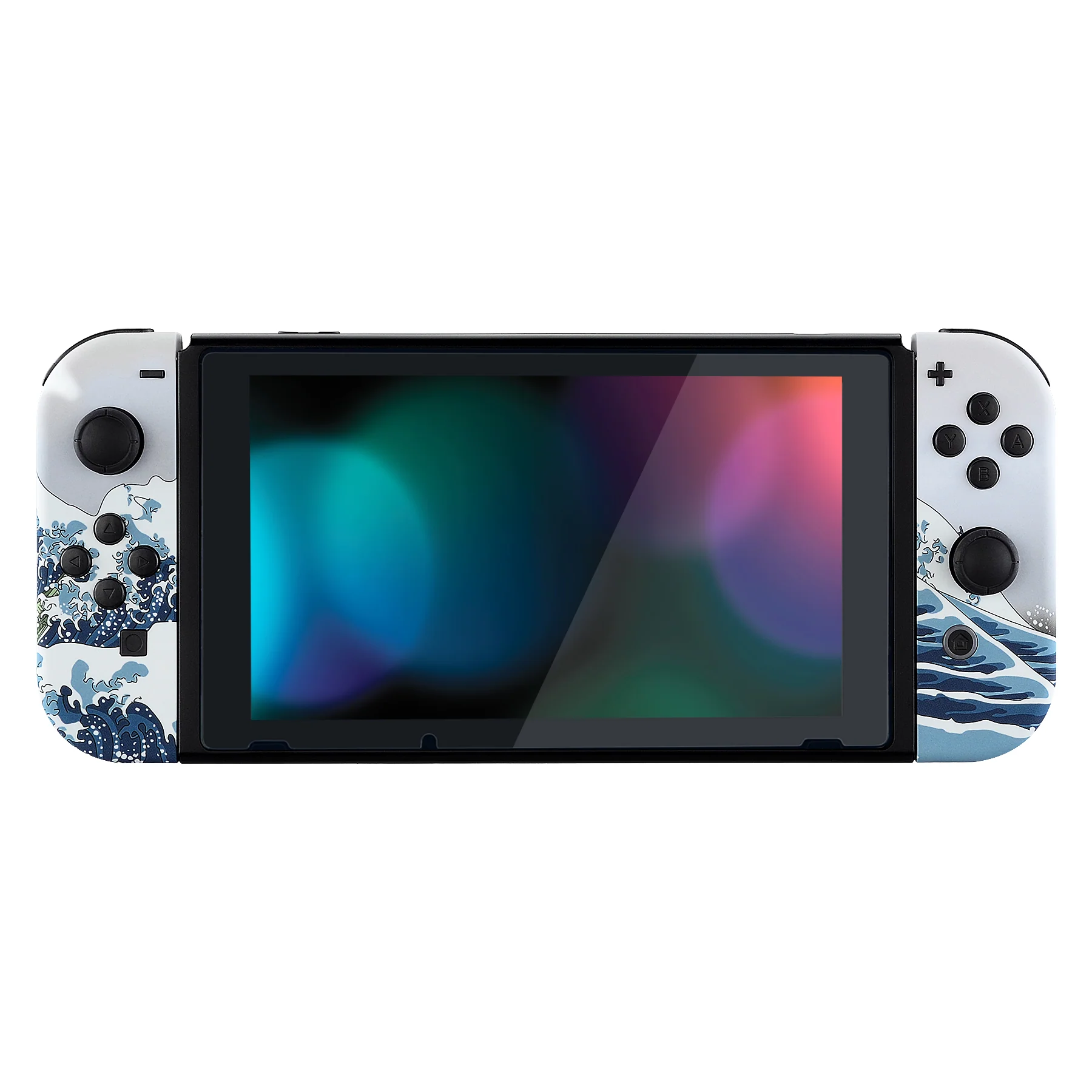 eXtremeRate Replacement Full Set Shell Case with Buttons for Joycon of NS Switch - The Great Wave Patterned - Image 4