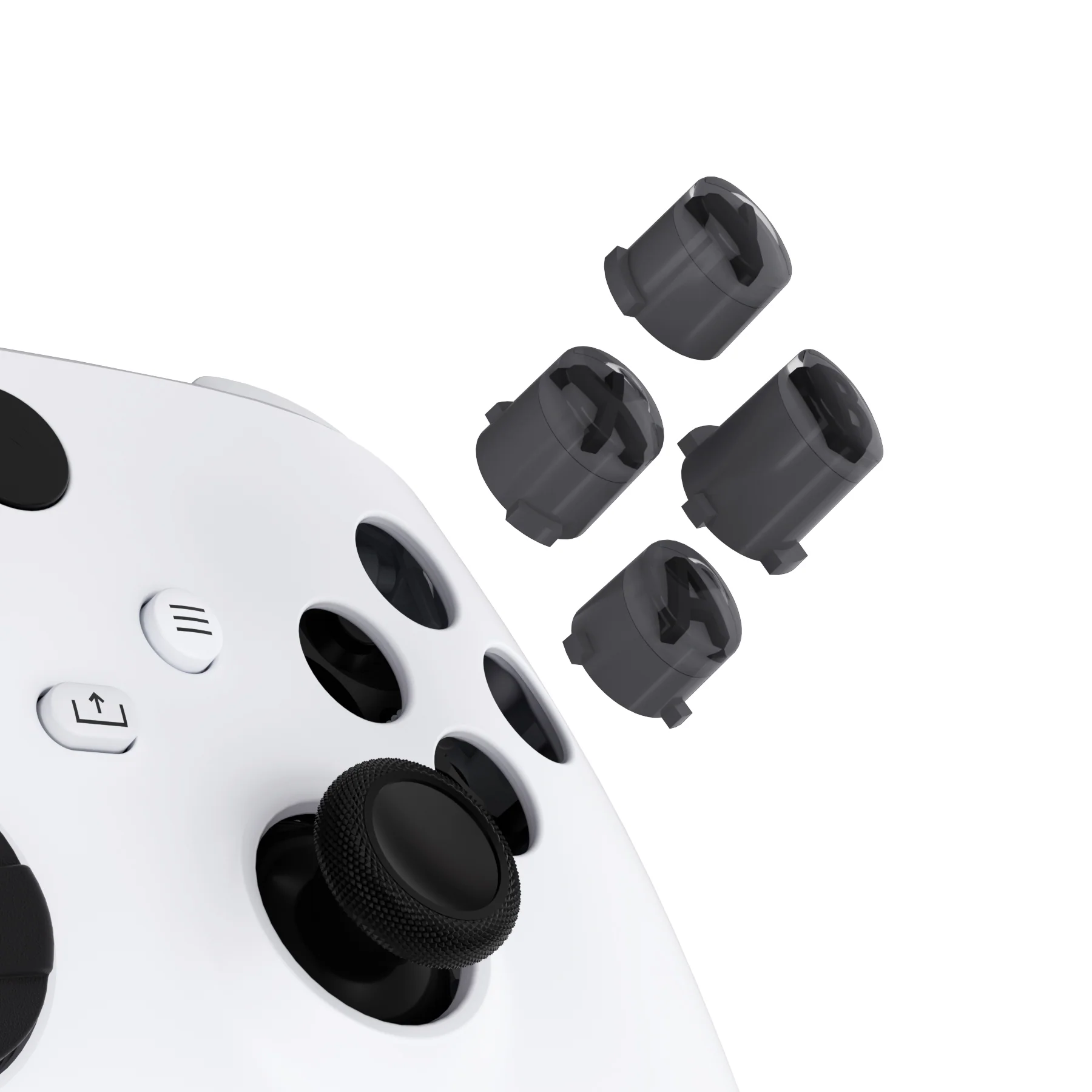 eXtremeRate Three-Tone ABXY Action Buttons with Classic Symbols for Xbox Series X/S Controller & Xbox One X/S & Xbox One Elite V1/V2 Controller - Classic Gray & Clear & Dark Gray