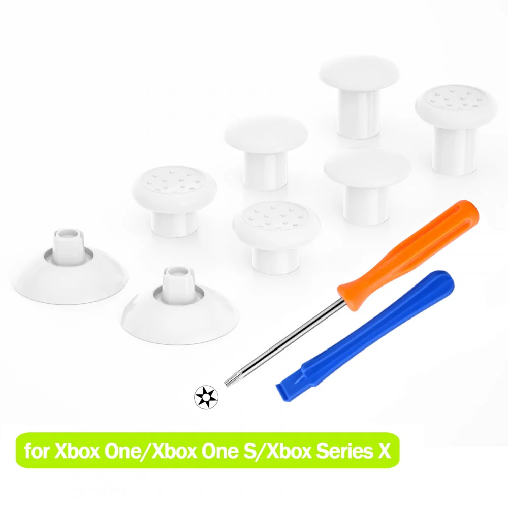 eXtremeRate ThumbsGear Interchangeable Ergonomic Thumbstick for Xbox Series X/S Controller & Xbox One Controller & Xbox One Elite Controller & Xbox One X/S Controller - White