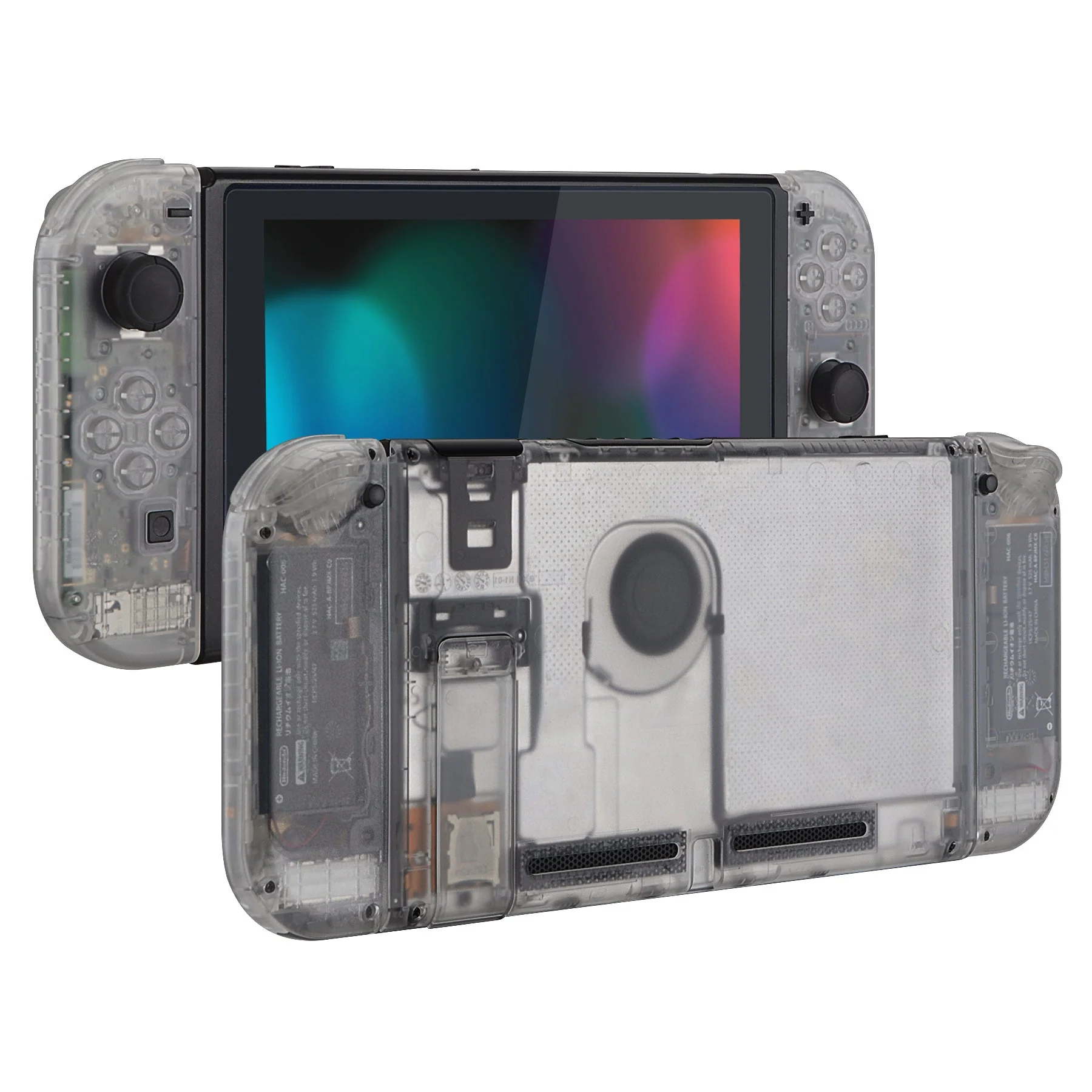 eXtremeRate Replacement Full Set Shells with Buttons for Nintendo Switch - Clear