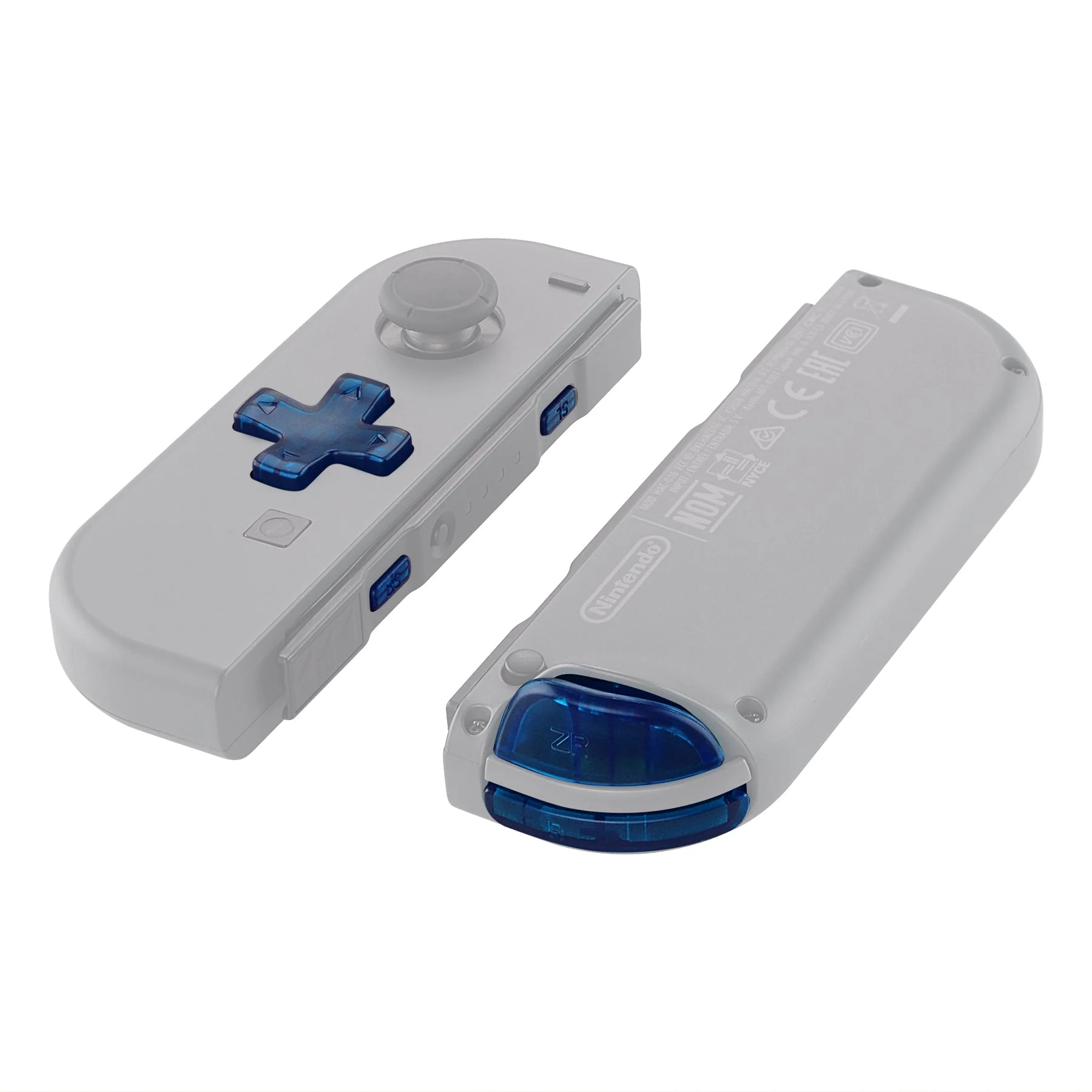eXtremeRate Dpad Version Replacement Full Set Buttons for Joycon of Switch (D-pad ONLY Fits for eXtremeRate D-pad Shell for Joycon) - Transparent Clear Blue - Image 7