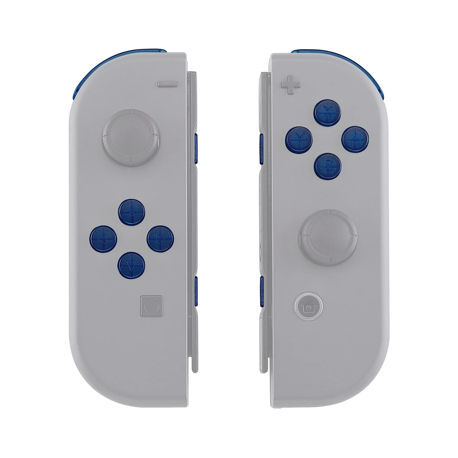 eXtremeRate Replacement Full Set Buttons for Joycon of NS Switch - Transparent Clear Blue