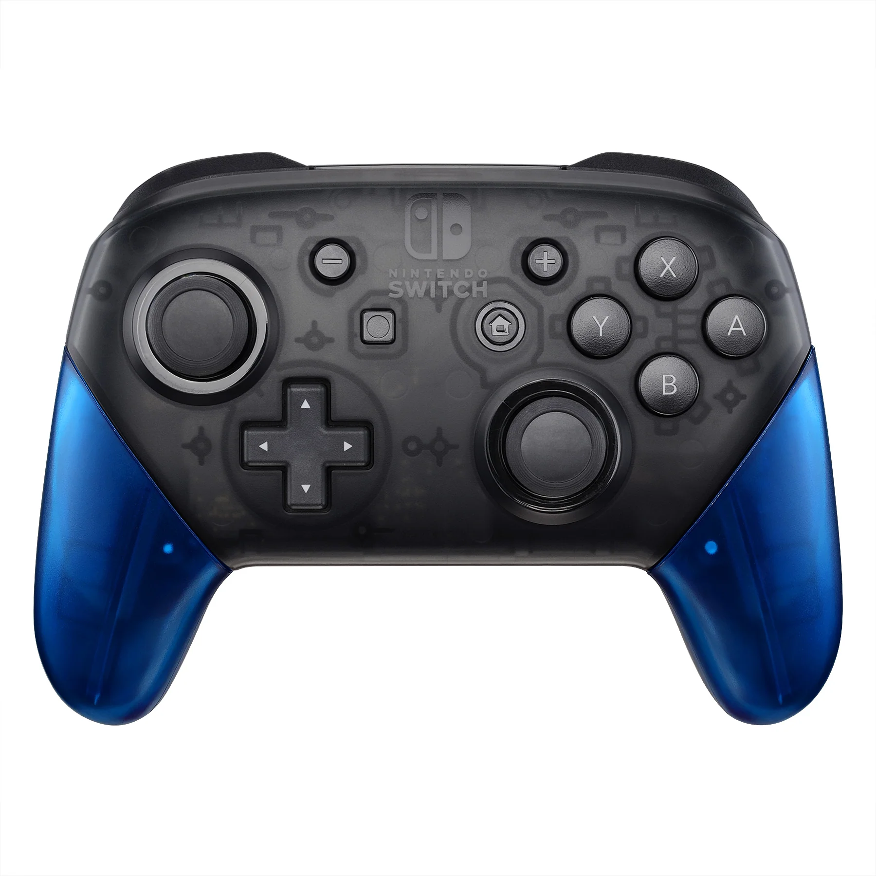 eXtremeRate Replacement Handle Grips for Nintendo Switch Pro Controller - Transparent Clear Blue