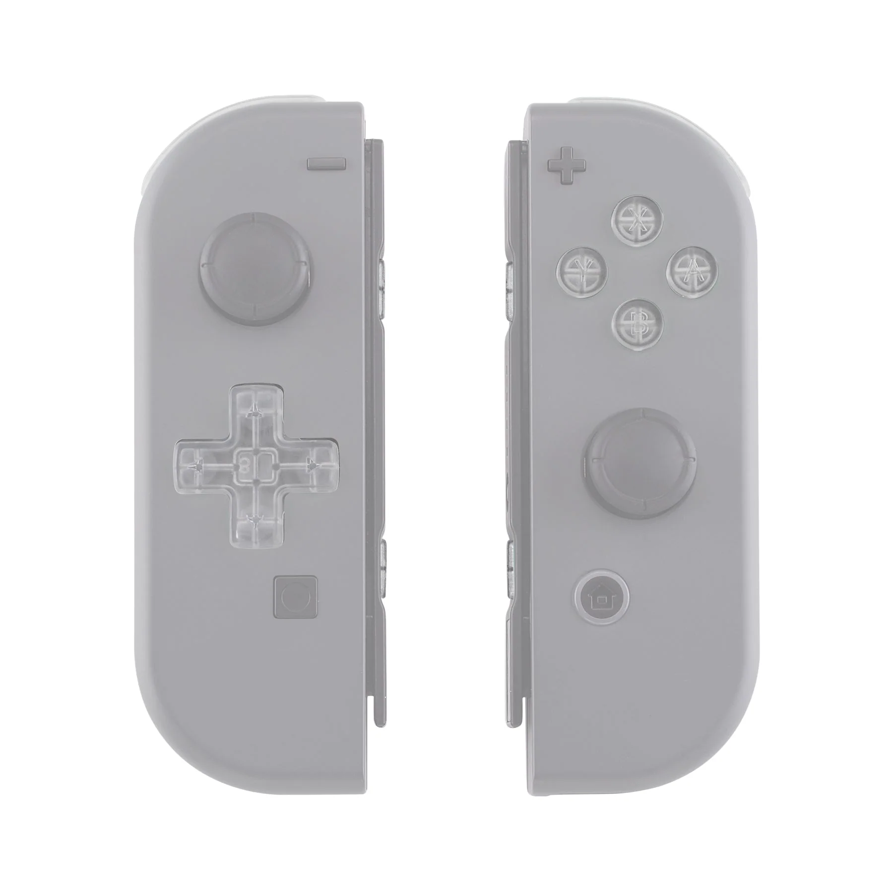 eXtremeRate Dpad Version Replacement Full Set Buttons for Joycon of Switch (D-pad ONLY Fits for eXtremeRate D-pad Shell for Joycon) - Transparent Clear