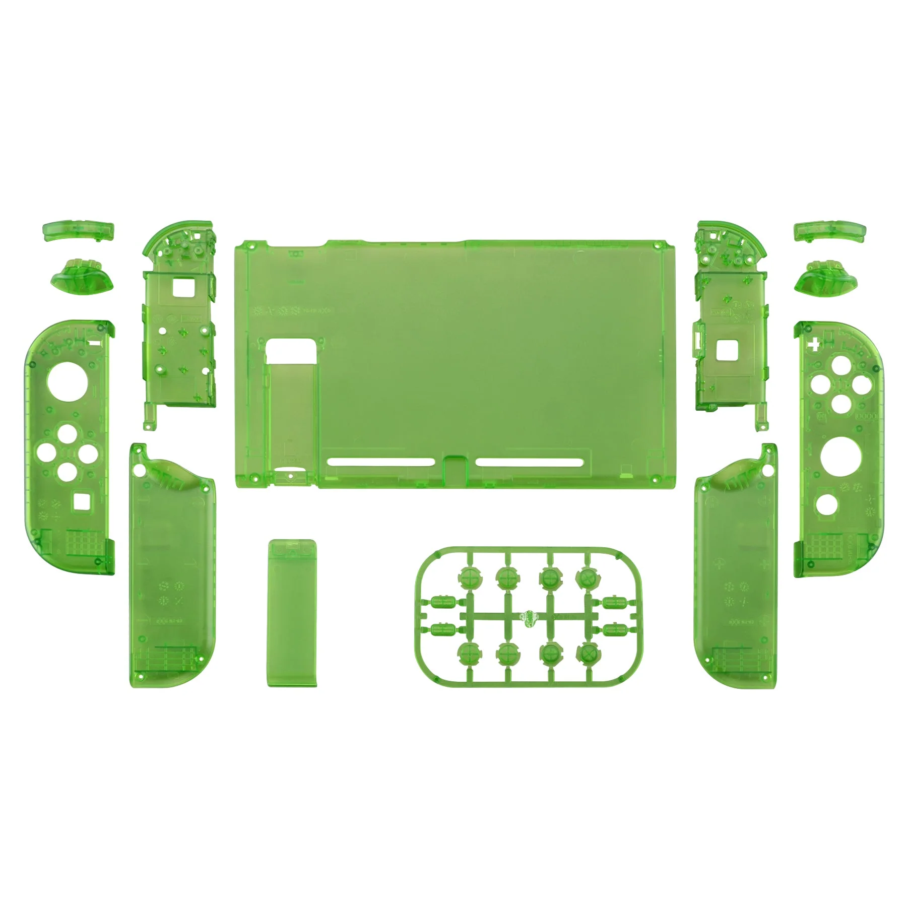 eXtremeRate Replacement Full Set Shells with Buttons for Nintendo Switch - Clear Green - Image 2