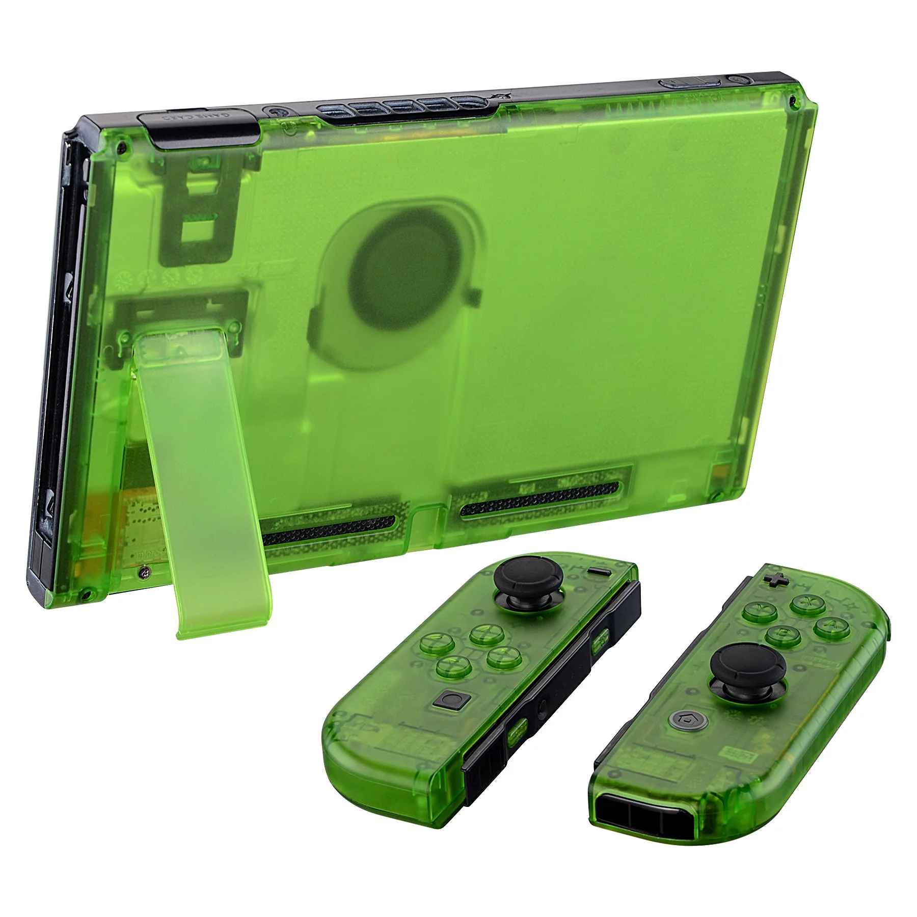 eXtremeRate Replacement Full Set Shells with Buttons for Nintendo Switch - Clear Green - Image 4