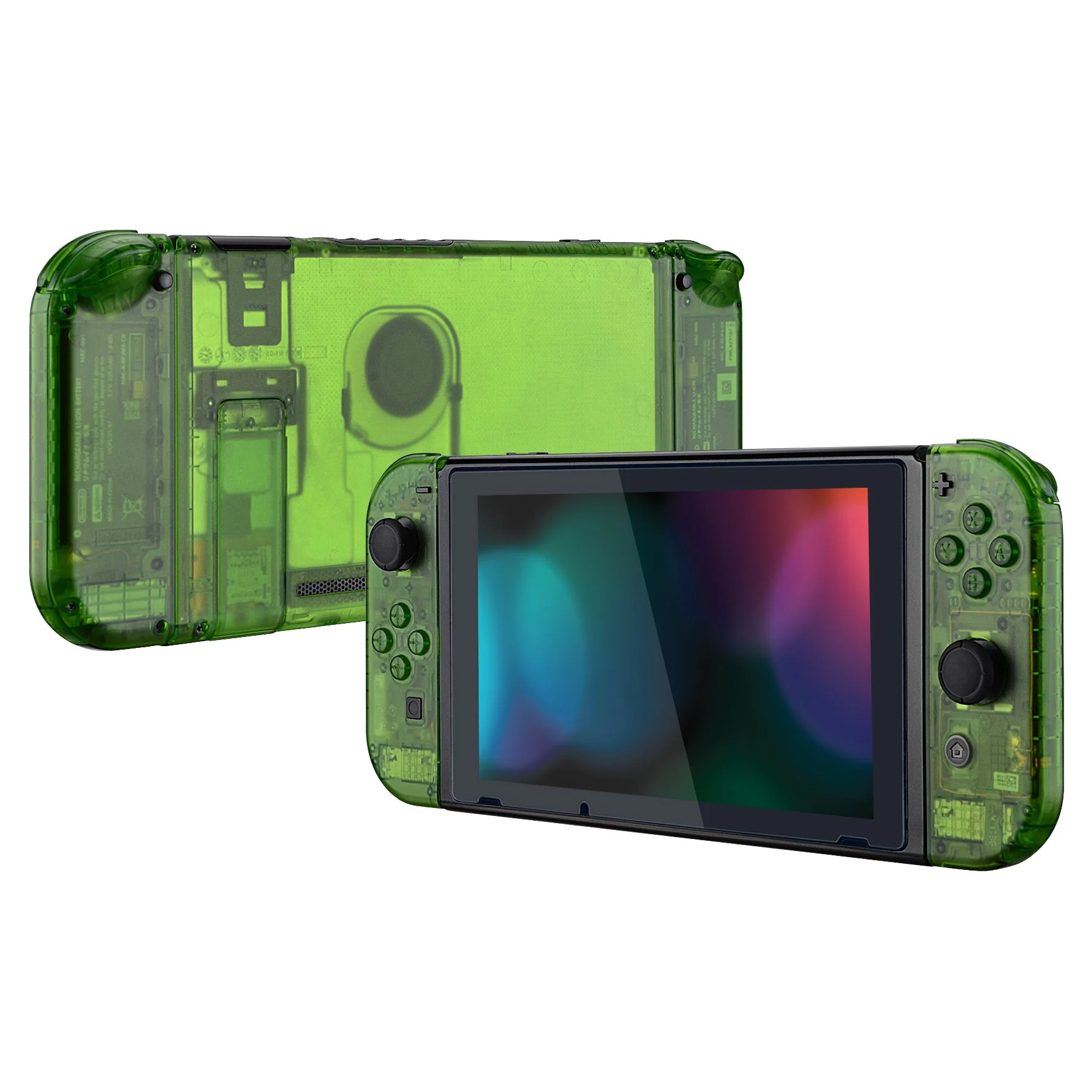 eXtremeRate Replacement Full Set Shells with Buttons for Nintendo Switch - Clear Green - Image 5