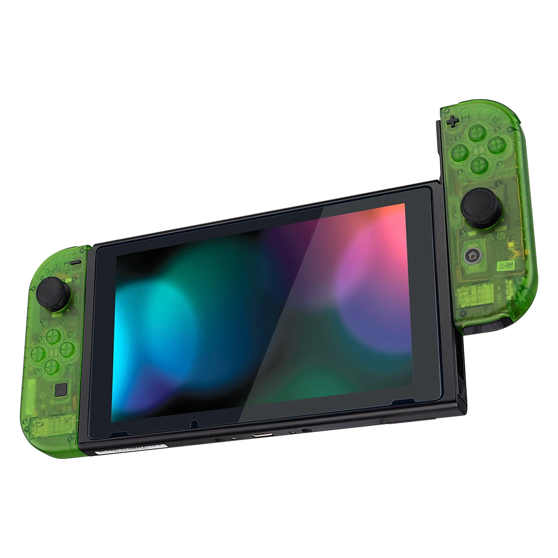 eXtremeRate Replacement Full Set Shells with Buttons for Nintendo Switch - Clear Green - Image 8