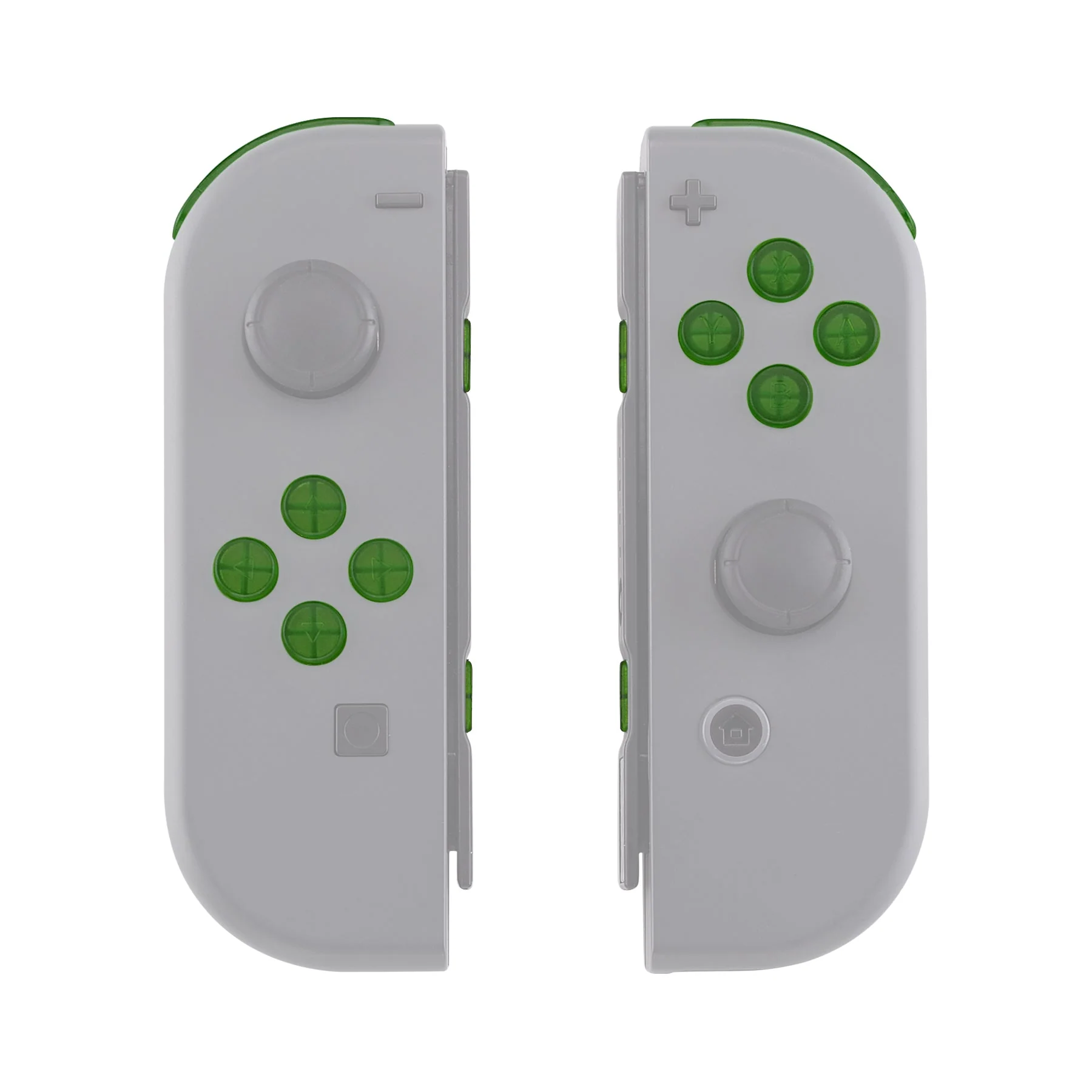 eXtremeRate Replacement Full Set Buttons for Joycon of NS Switch - Transparent Clear Green