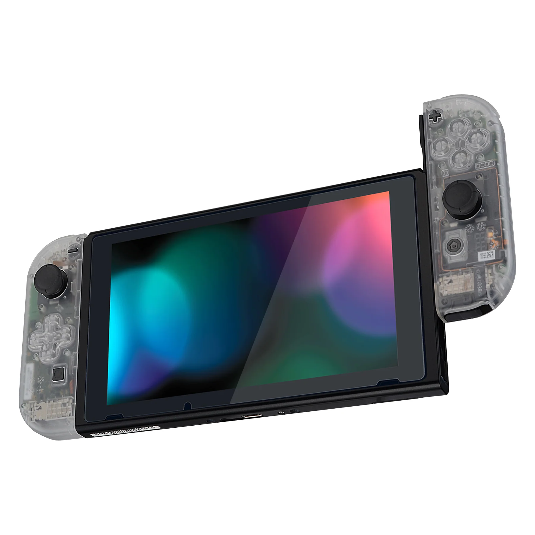 eXtremeRate Dpad Version Replacement Full Set Shell Case with Buttons for Joycon of NS Switch - Transparent Clear - Image 5