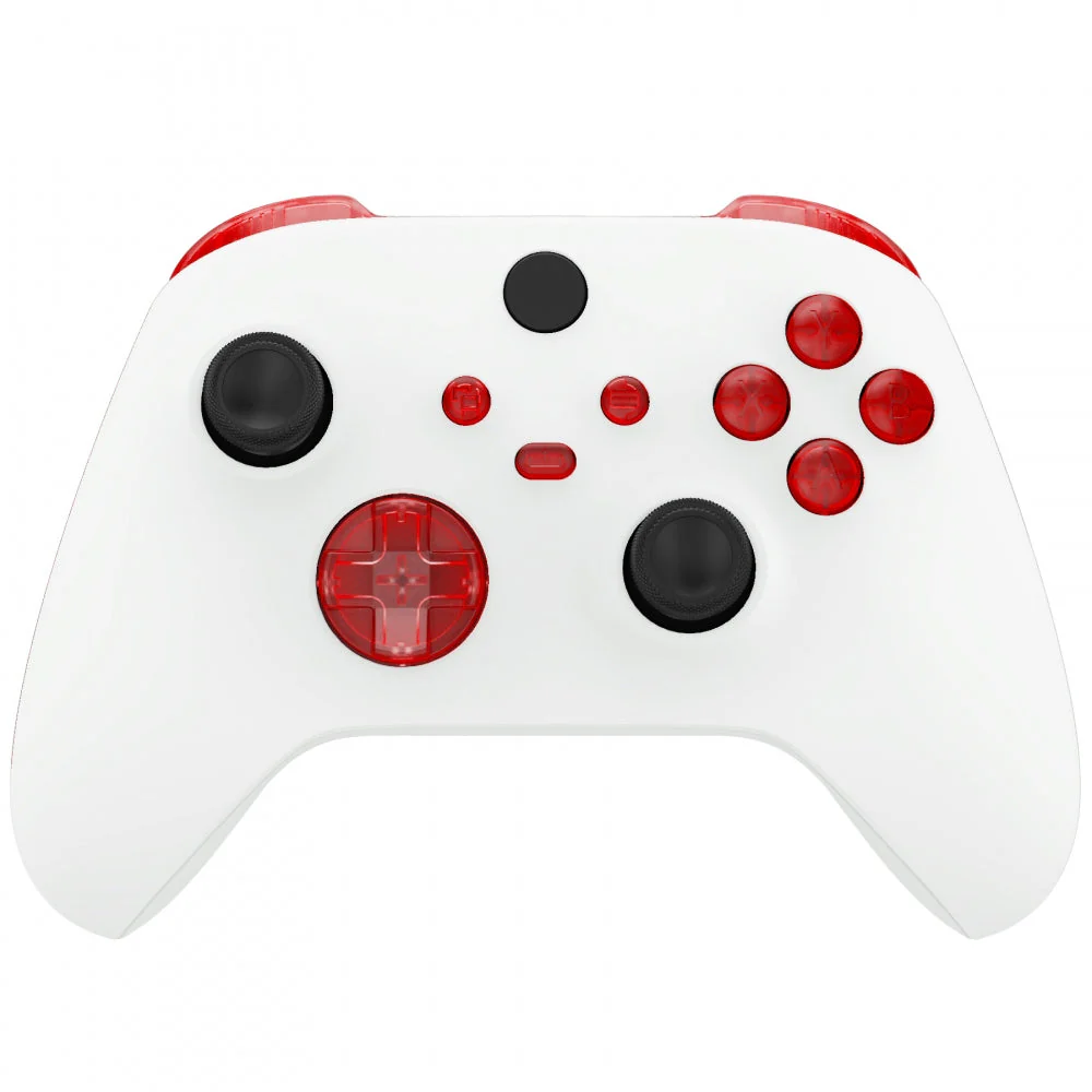 eXtremeRate Replacement Full Set Buttons for Xbox Series X & S Controller - Clear Red