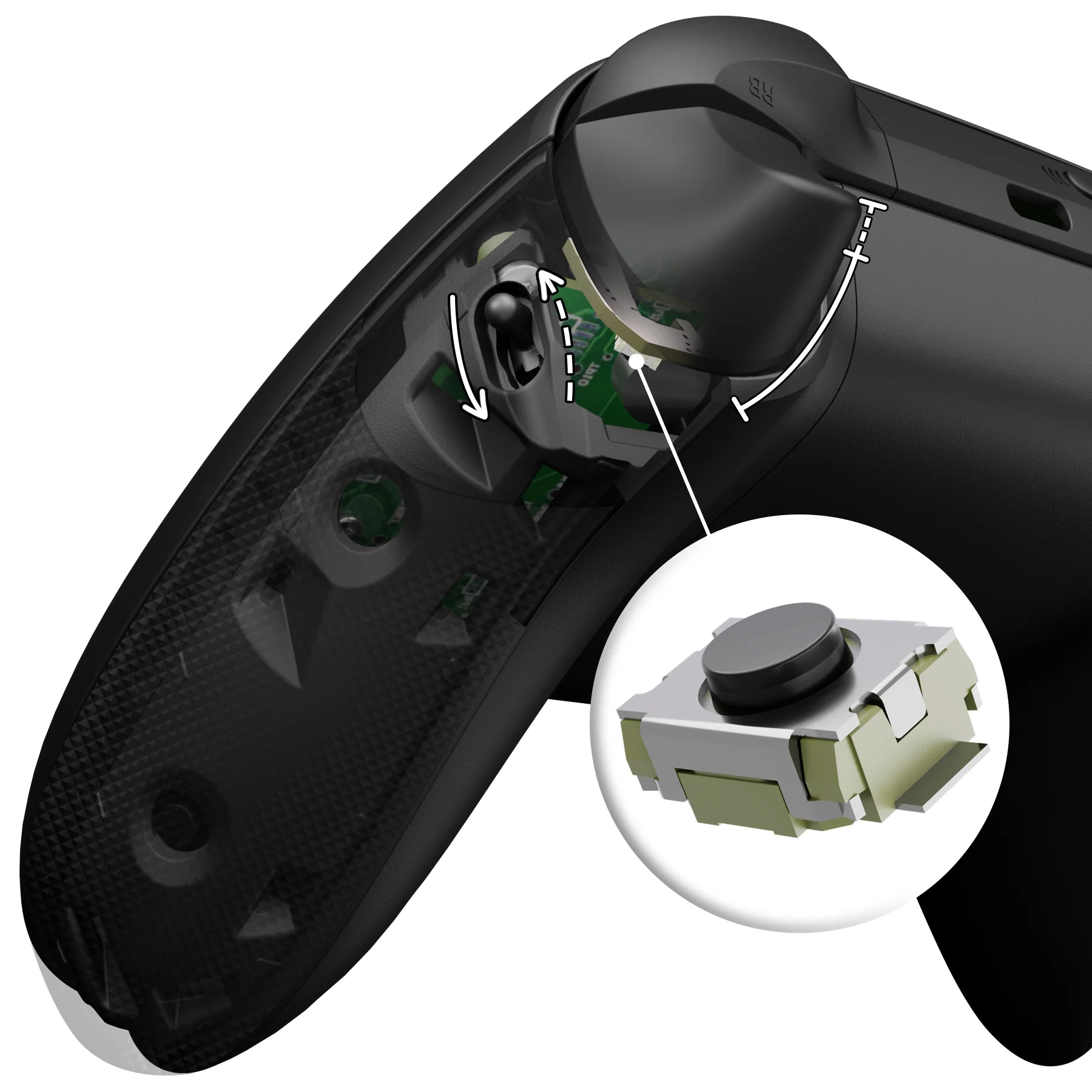 eXtremeRate Clicky Kit for eXtremeRate FLEXOR Side Rail Grips Trigger Stop Kit, Compatible with Xbox Series X & S Controller
