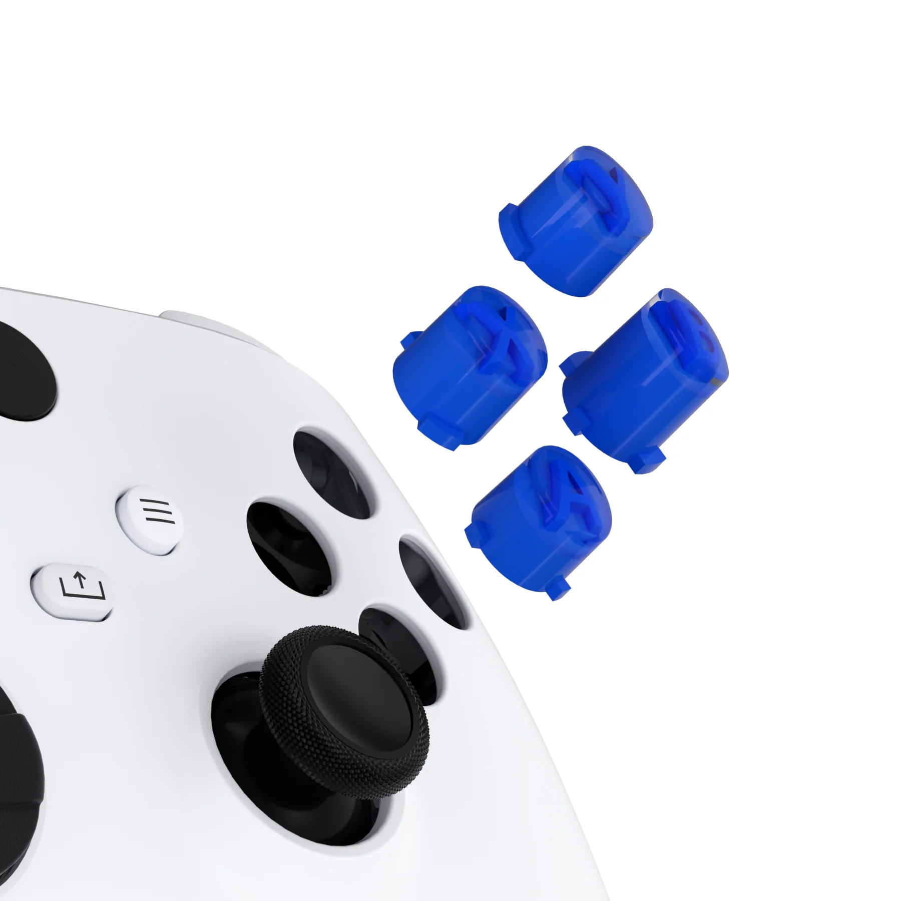 eXtremeRate Two-Tone ABXY Action Buttons with Classic Symbols for Xbox Series X/S Controller & Xbox One X/S & Xbox One Elite V1/V2 Controller - Blue & Clear