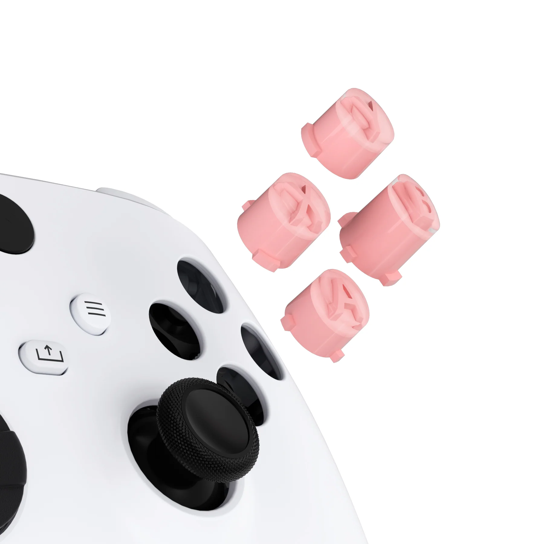eXtremeRate Two-Tone ABXY Action Buttons with Classic Symbols for Xbox Series X/S Controller & Xbox One X/S & Xbox One Elite V1/V2 Controller - Pale Red & Clear