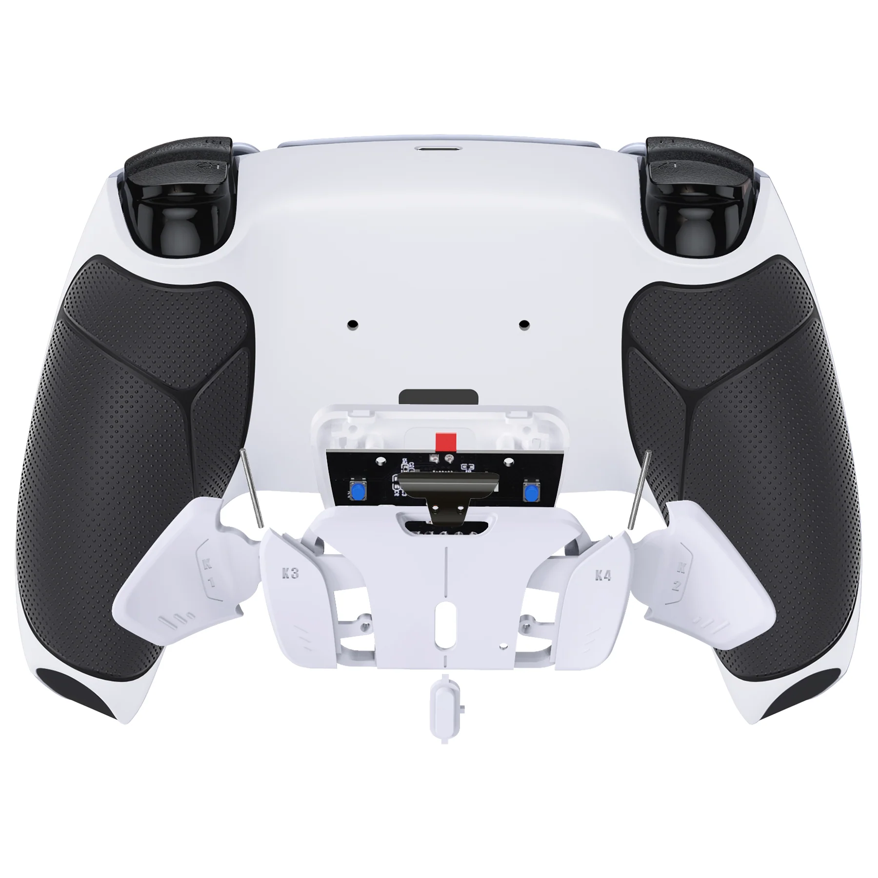 eXtremeRate Remappable RISE4 Remap Kit for PS5 Controller BDM-010/020 - Rubberized Black Grip with White Back Paddles - Image 6