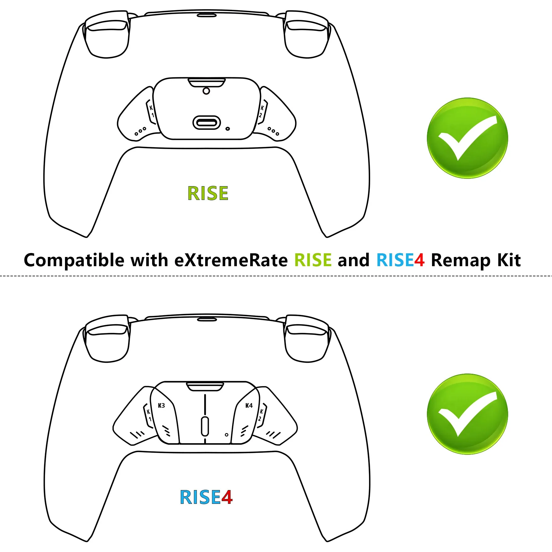 eXtremeRate Performance Grip Redesigned Back Shell for eXtremeRate RISE Remap Kit, Compatible with PS5 Controller - Rubberized Gray - Image 3