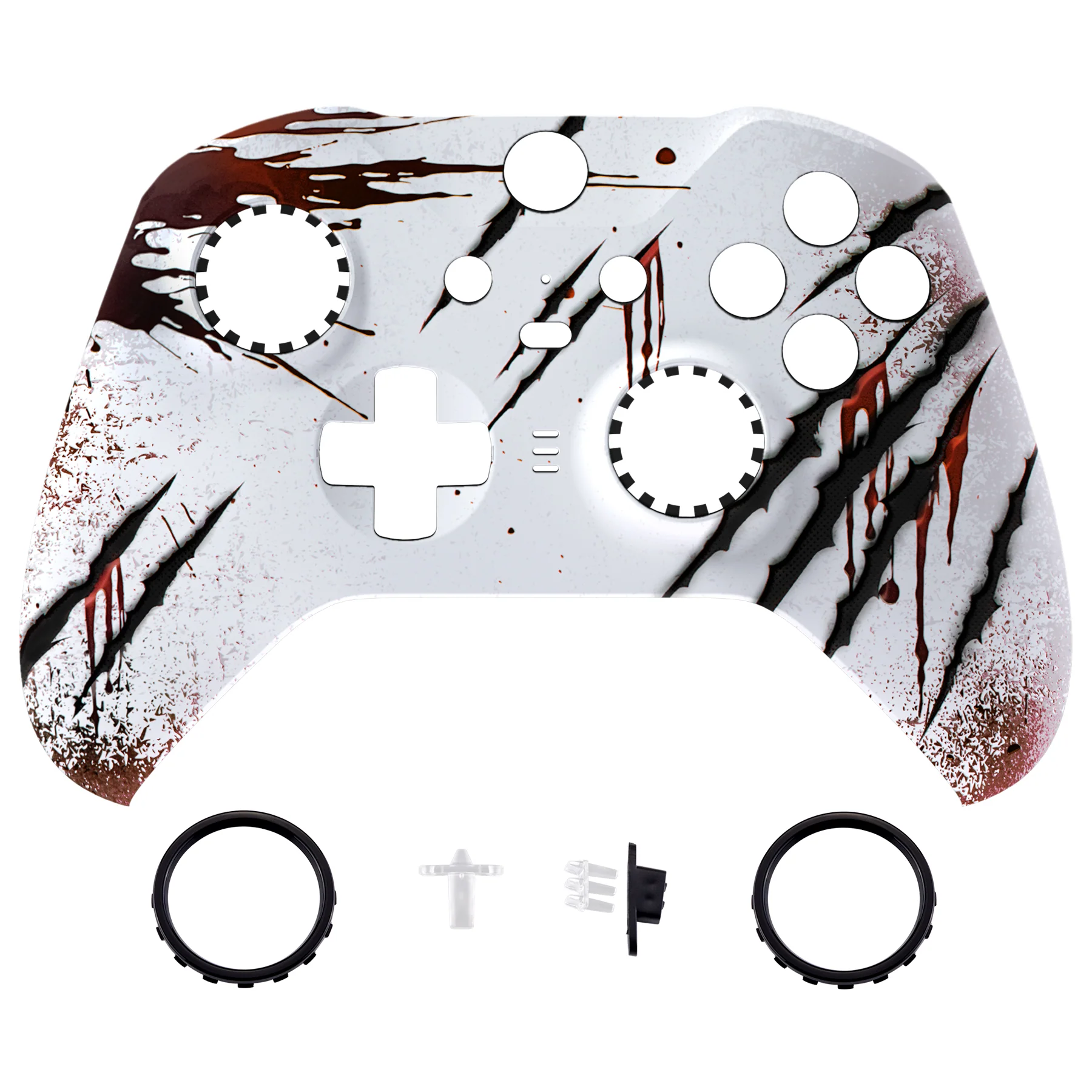 eXtremeRate Replacement Front Housing Shell Case with Accent Rings for Xbox One Elite Series 2 & Elite 2 Core Controller (Model 1797) - Wild Attack
