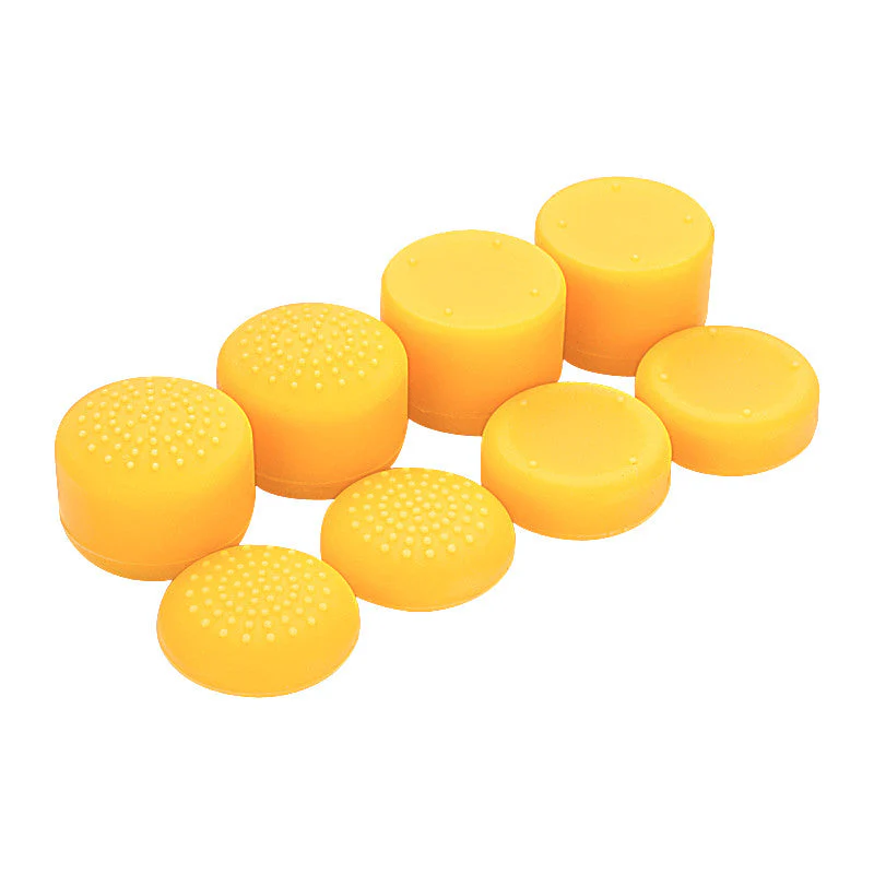 eXtremeRate 8 Yellow Silicone Rubber Precision Platporm Raised Analog Sticks Thumb Grips for ps4 Slim ps4 Pro Thumbsticks -ZXBJ1240