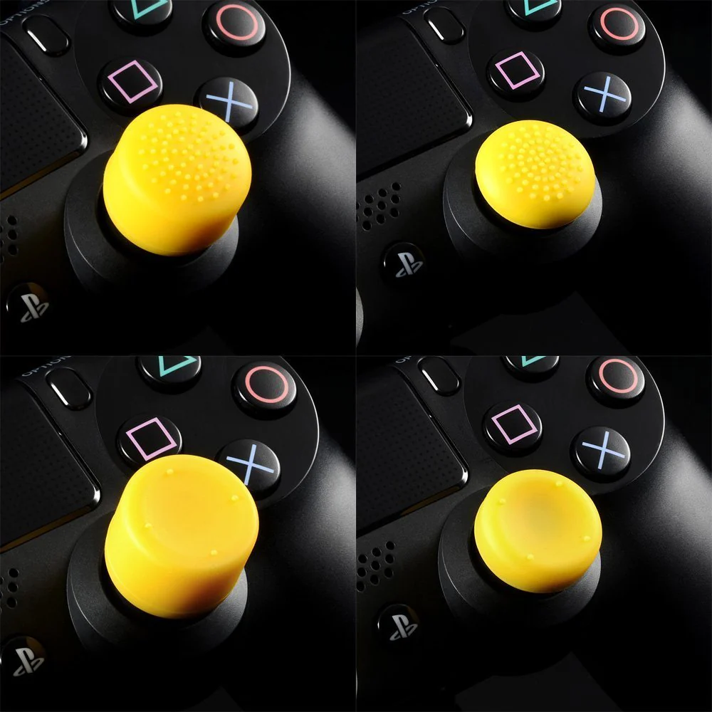 eXtremeRate 8 Yellow Silicone Rubber Precision Platporm Raised Analog Sticks Thumb Grips for ps4 Slim ps4 Pro Thumbsticks -ZXBJ1240 - Image 2